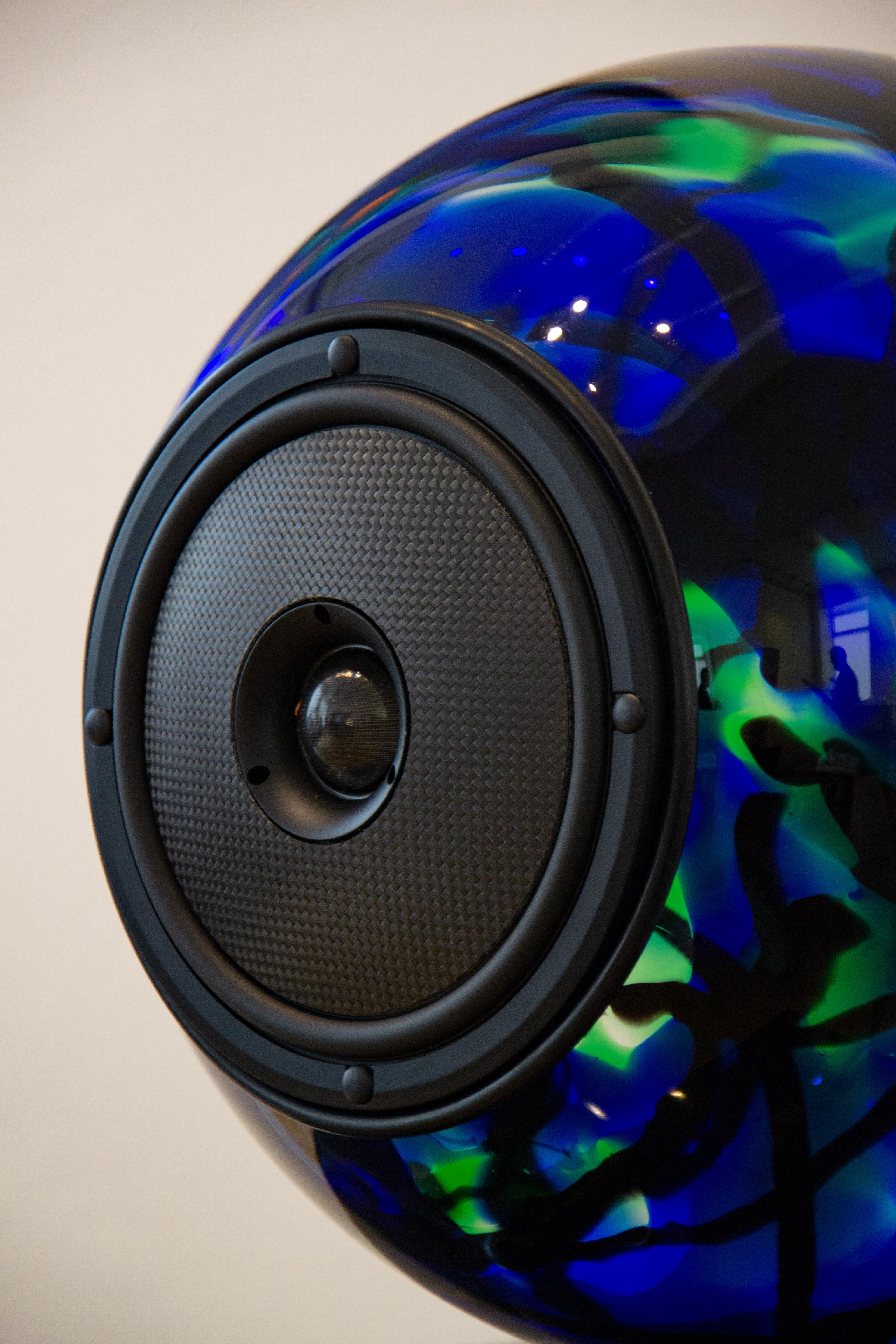 Customizable Glass Ball Full-Range Pedestal Mono Speaker.  For Sale 1