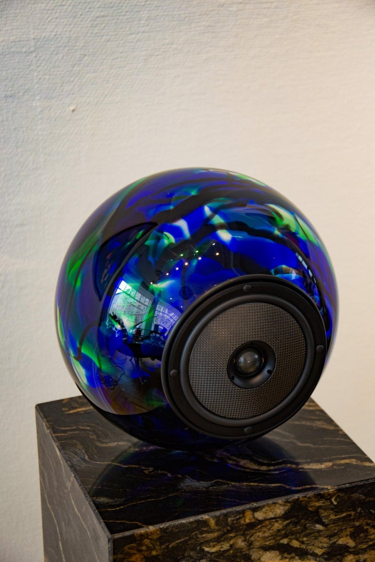 Customizable Glass Ball Full-Range Pedestal Mono Speaker.  For Sale 2