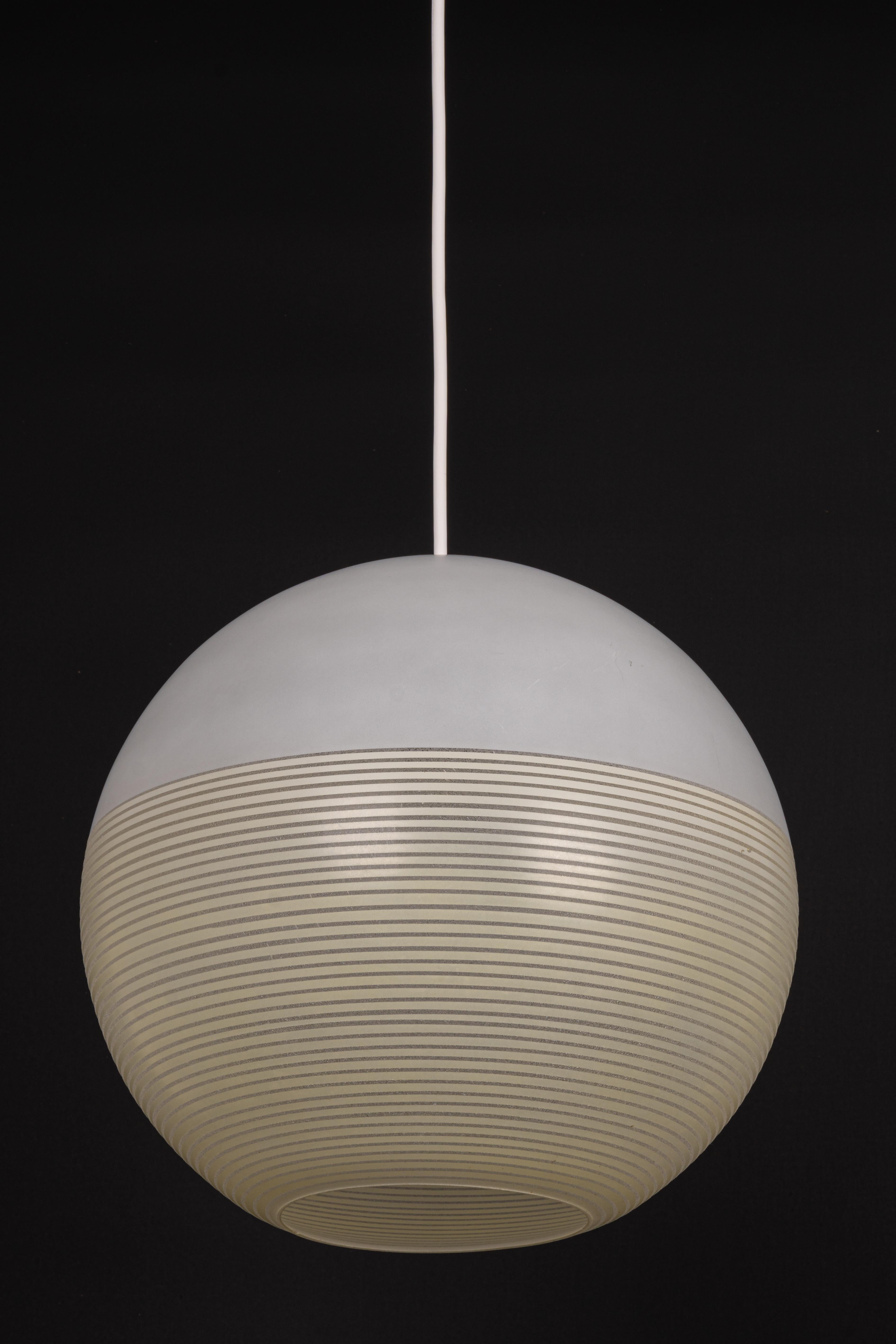 Glass Ball Pendant Light by Doria, Germany, 1960s For Sale 3