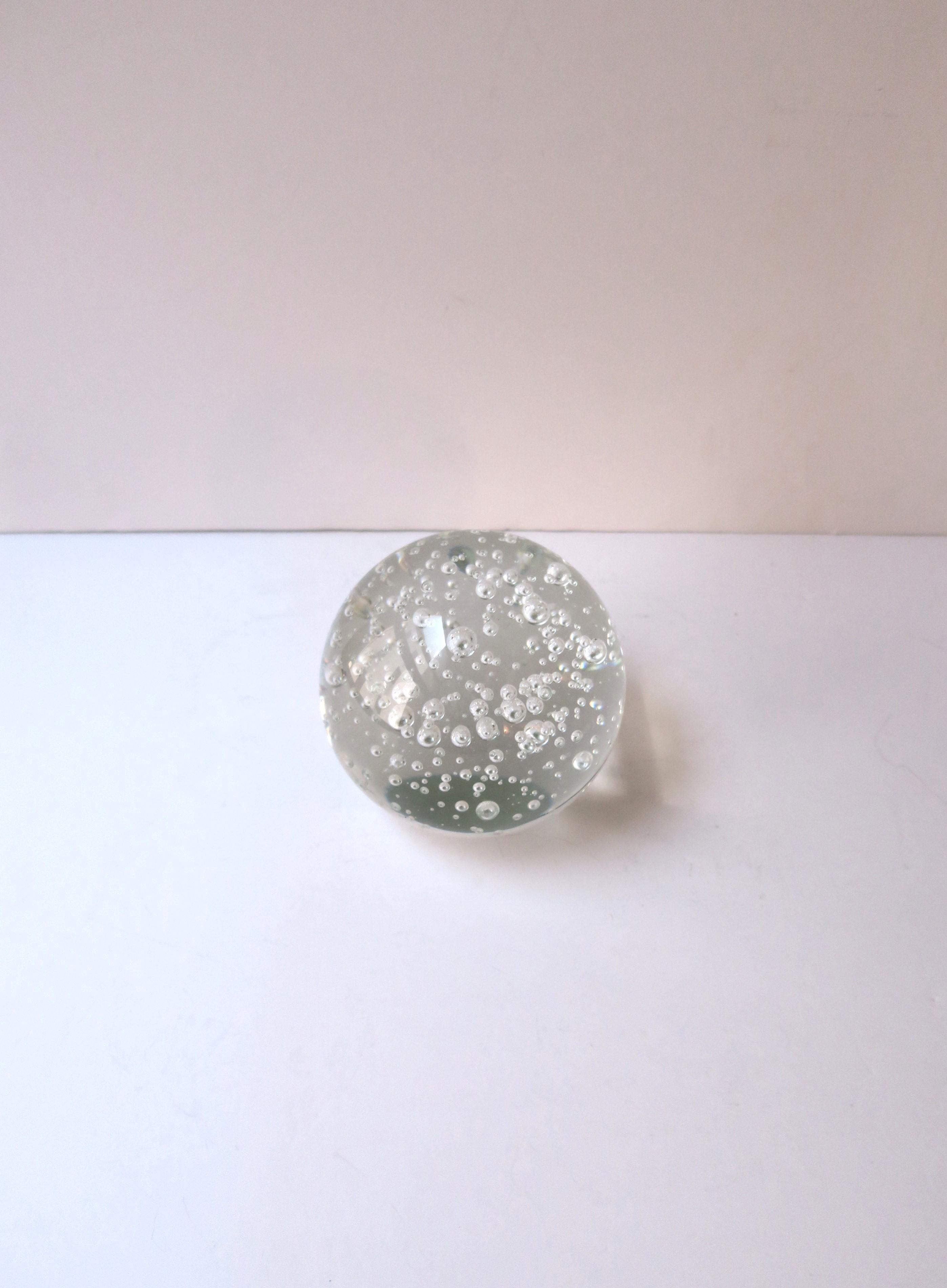 Modern Glass Ball Sphere with Bubble Design For Sale