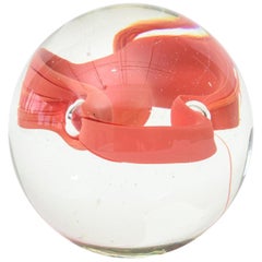 Glass Ball with Embedded Mixed-Media Desk Accessory