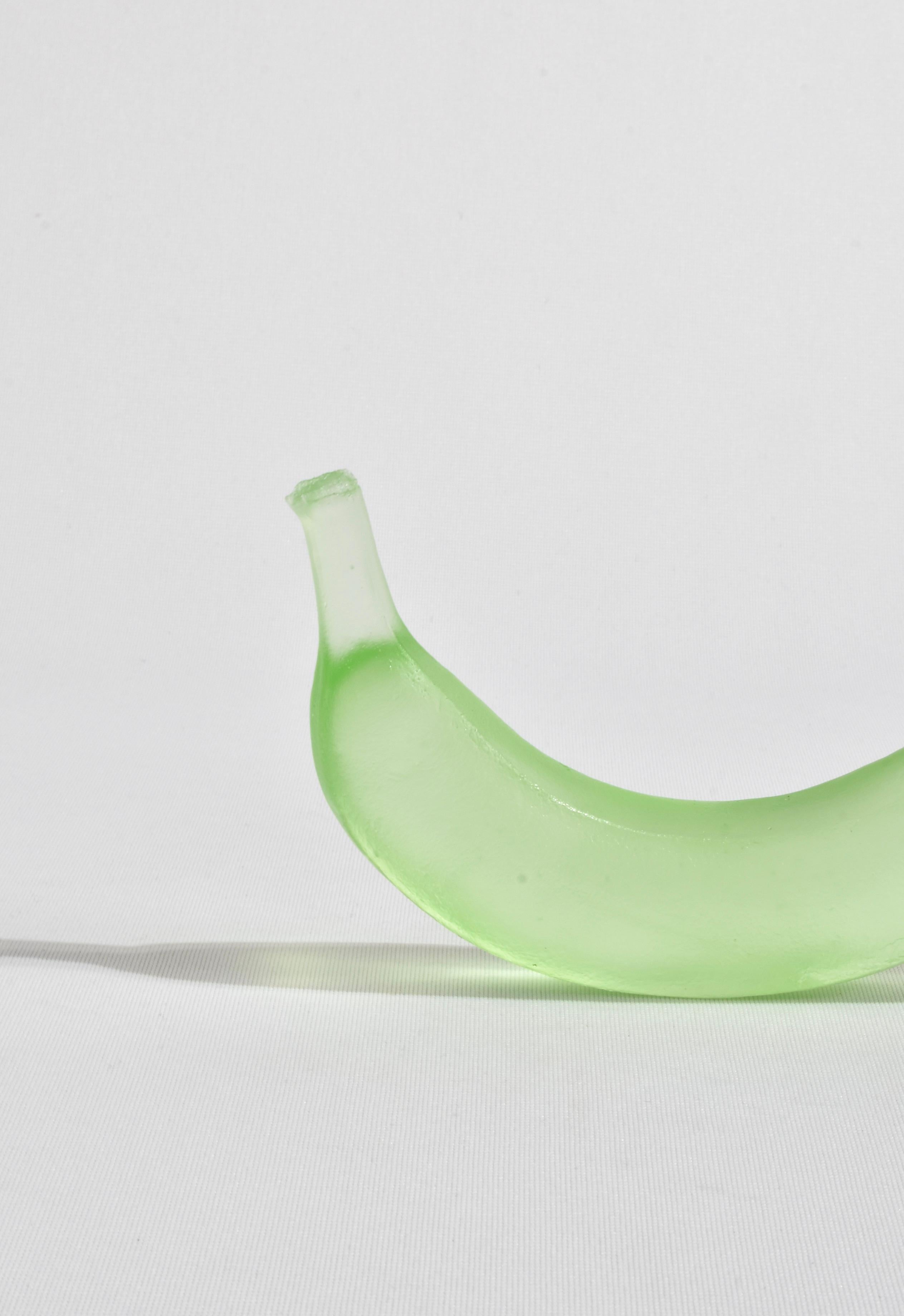 Hand-Crafted Glass Banana in Lime For Sale