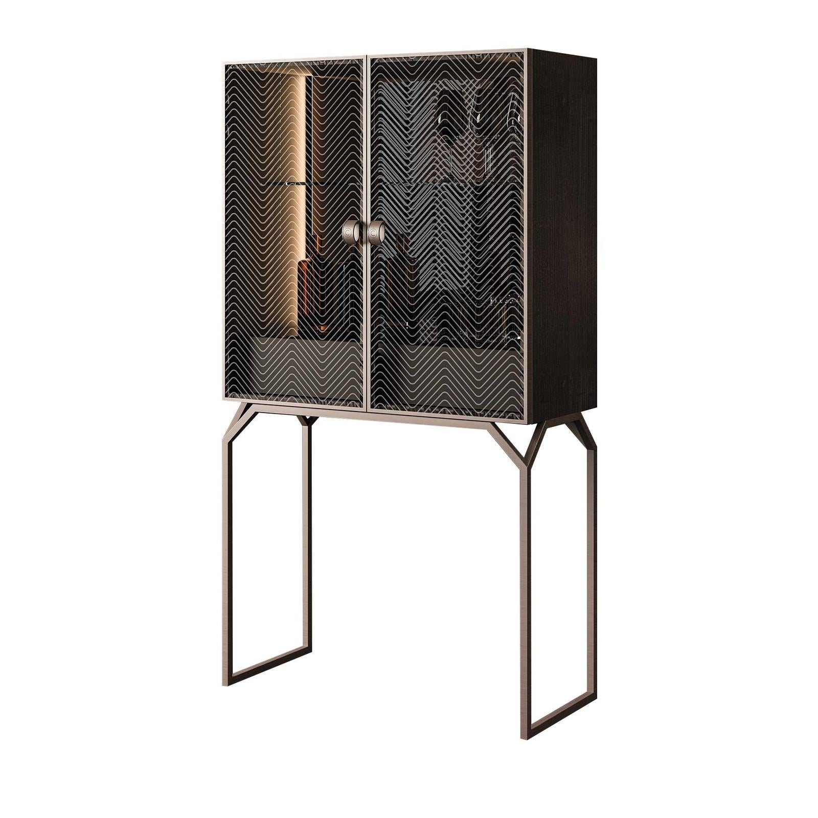 tall glass bar cabinet