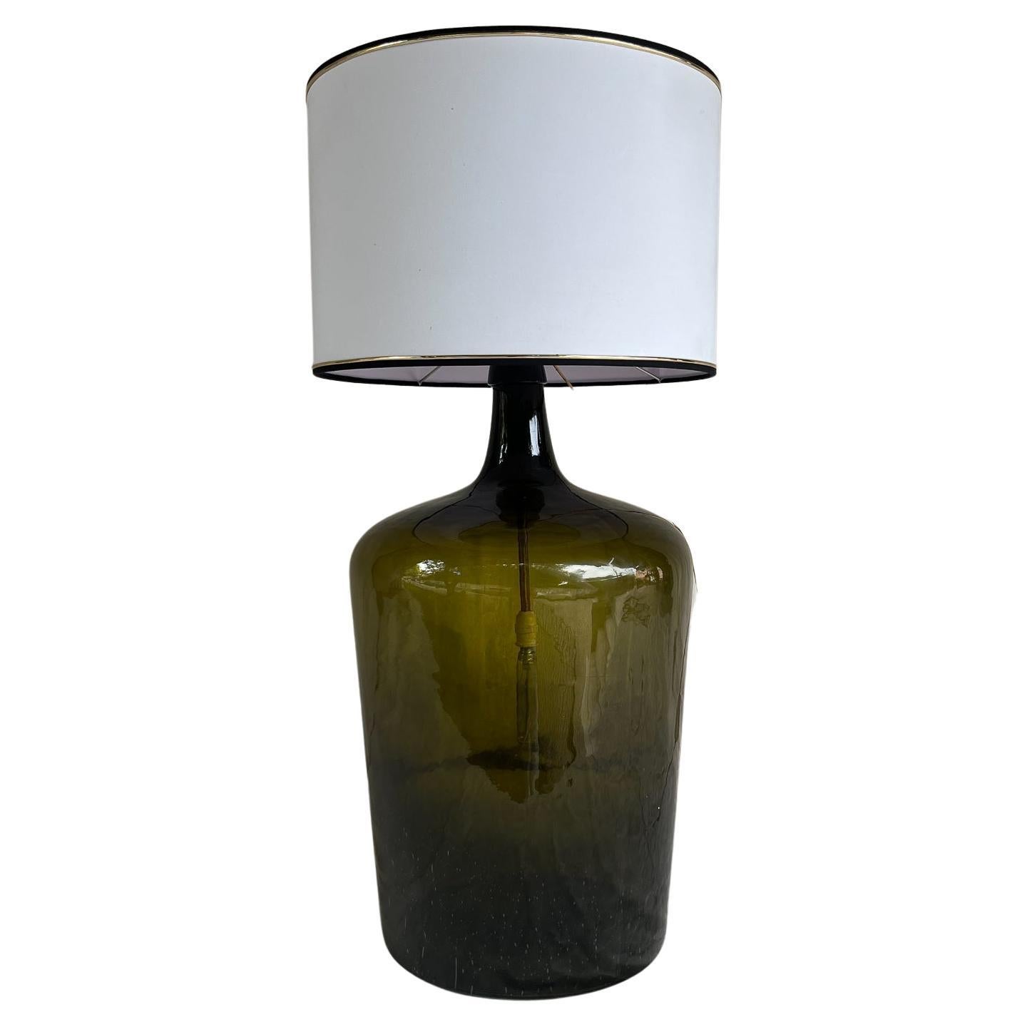 Glass Barrel Adapted to Lamp, Portugal, 20th Century