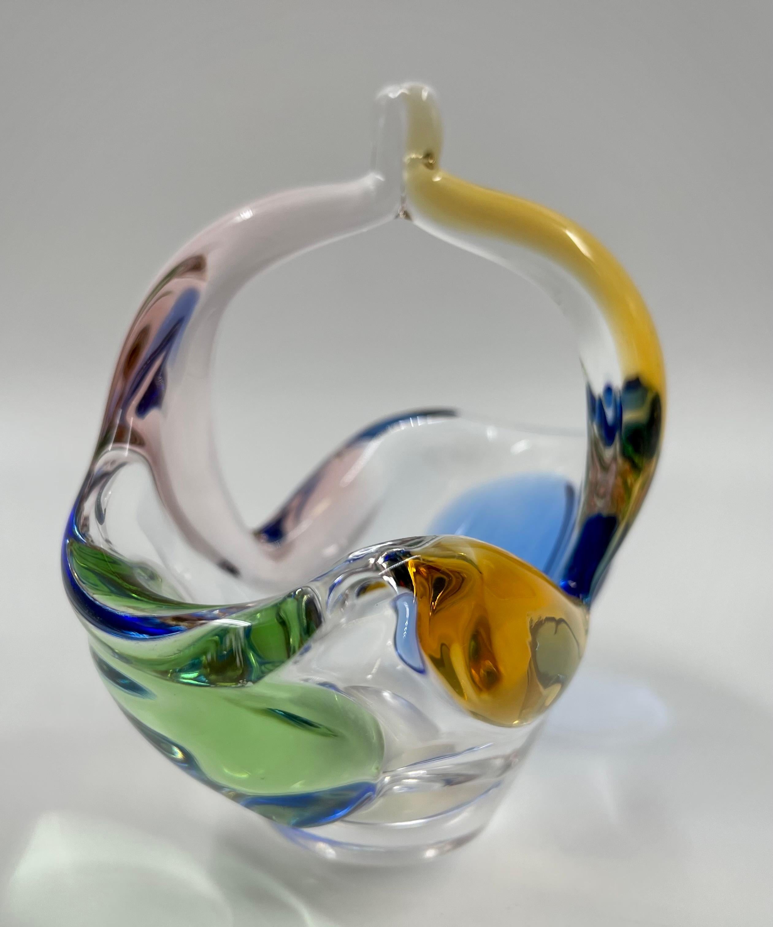 murano glass basket