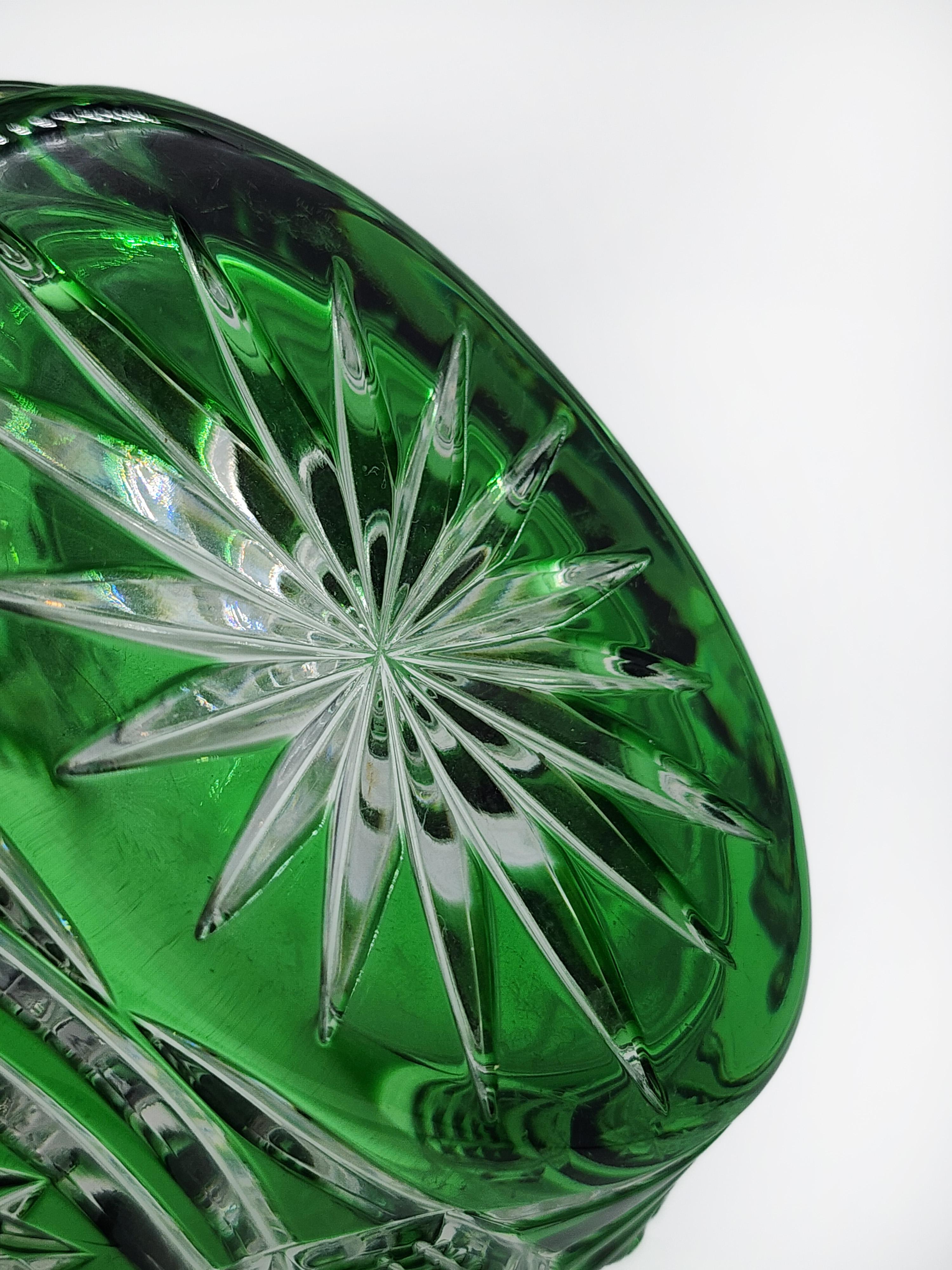 Hand-Crafted Glass basket from Bleikristall, Germany For Sale