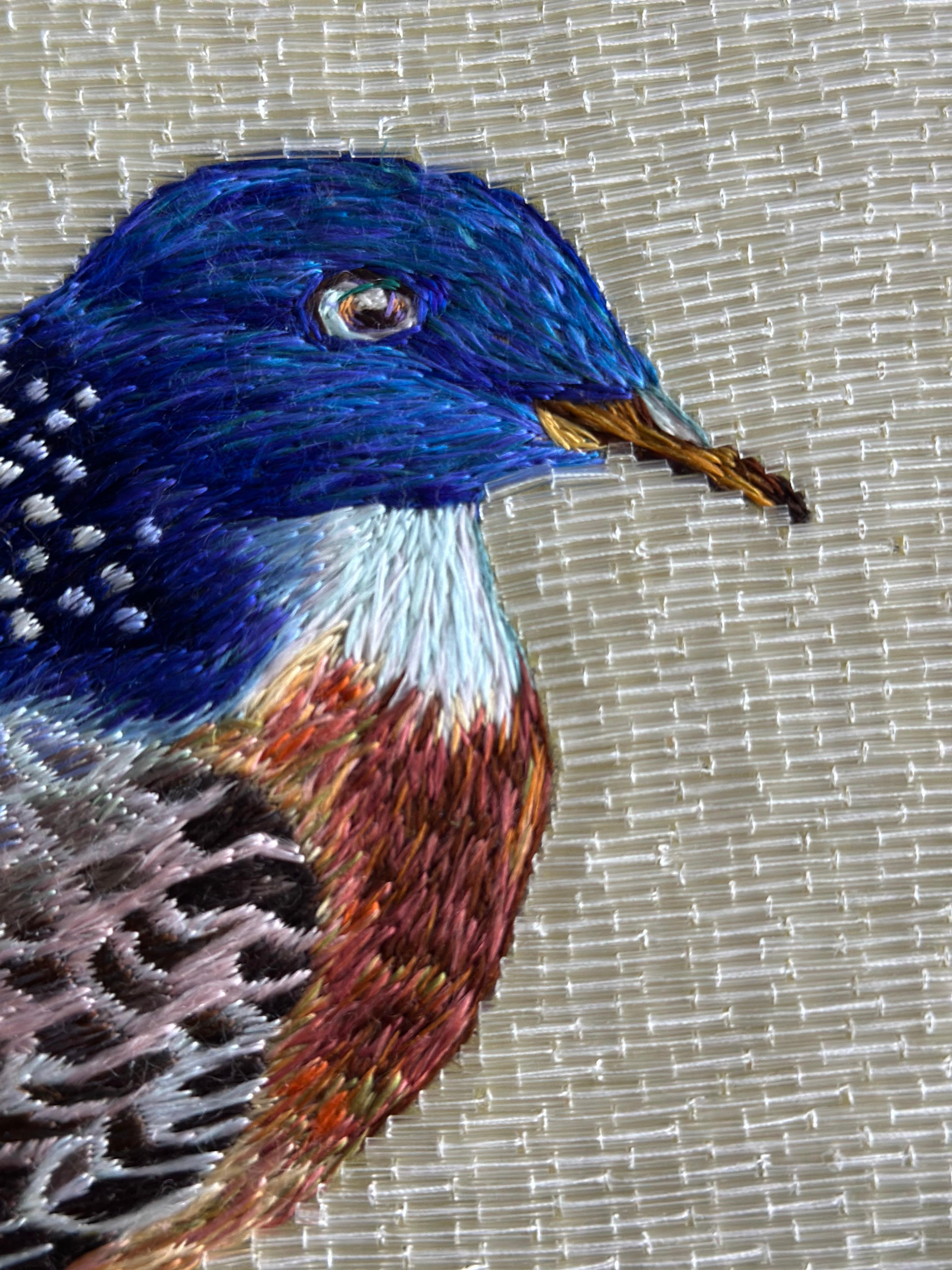 Glasperlen und feine Seidenstickerei, Frühlingsgarten, Fragment für Wandtafeln (21. Jahrhundert und zeitgenössisch) im Angebot