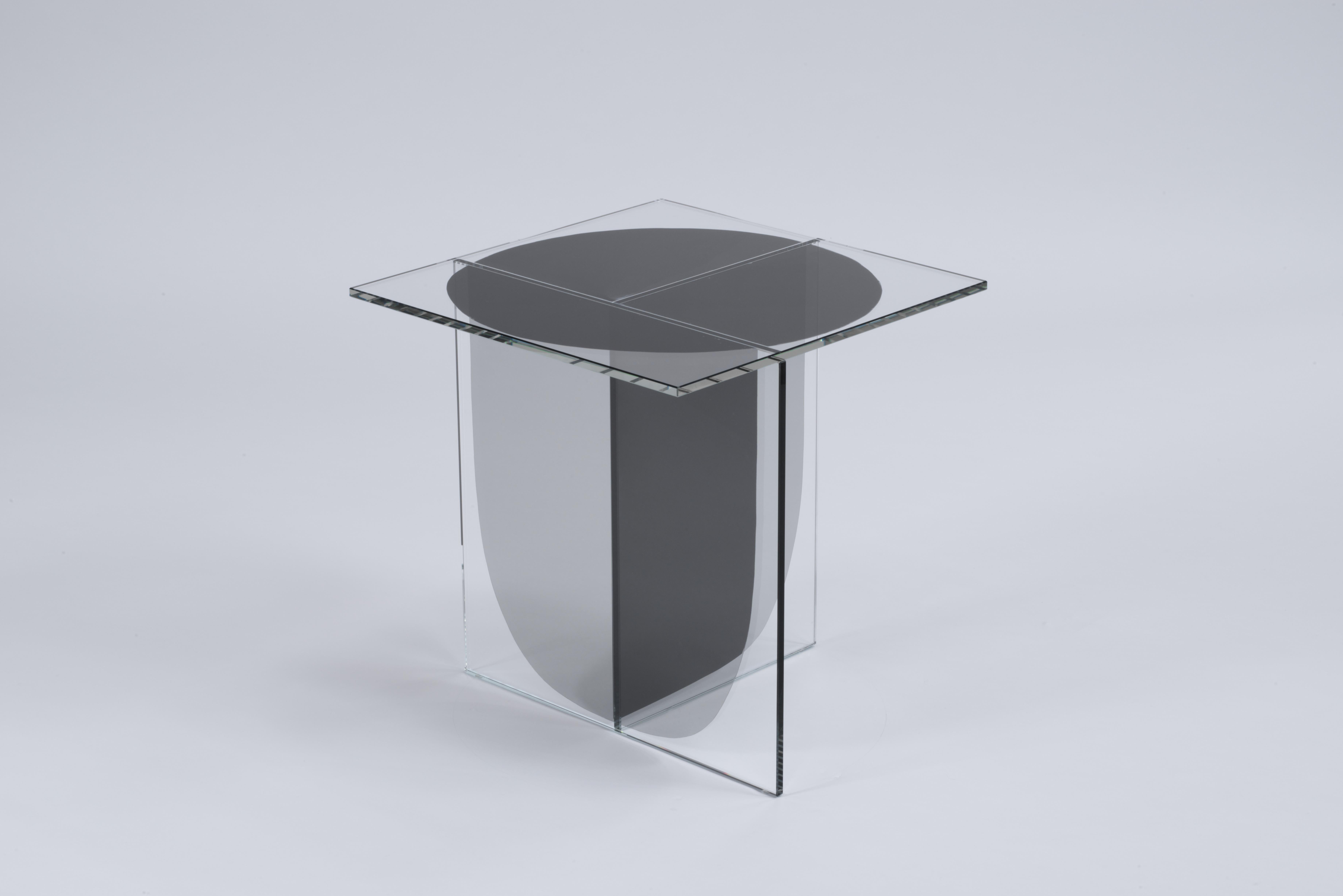 Post-Modern Glass Bipolar Coffee Table by OS and OOS For Sale