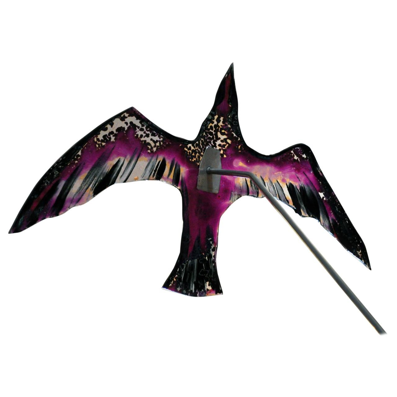 Glass Bird by Tróndur Patursson in Purple Colors