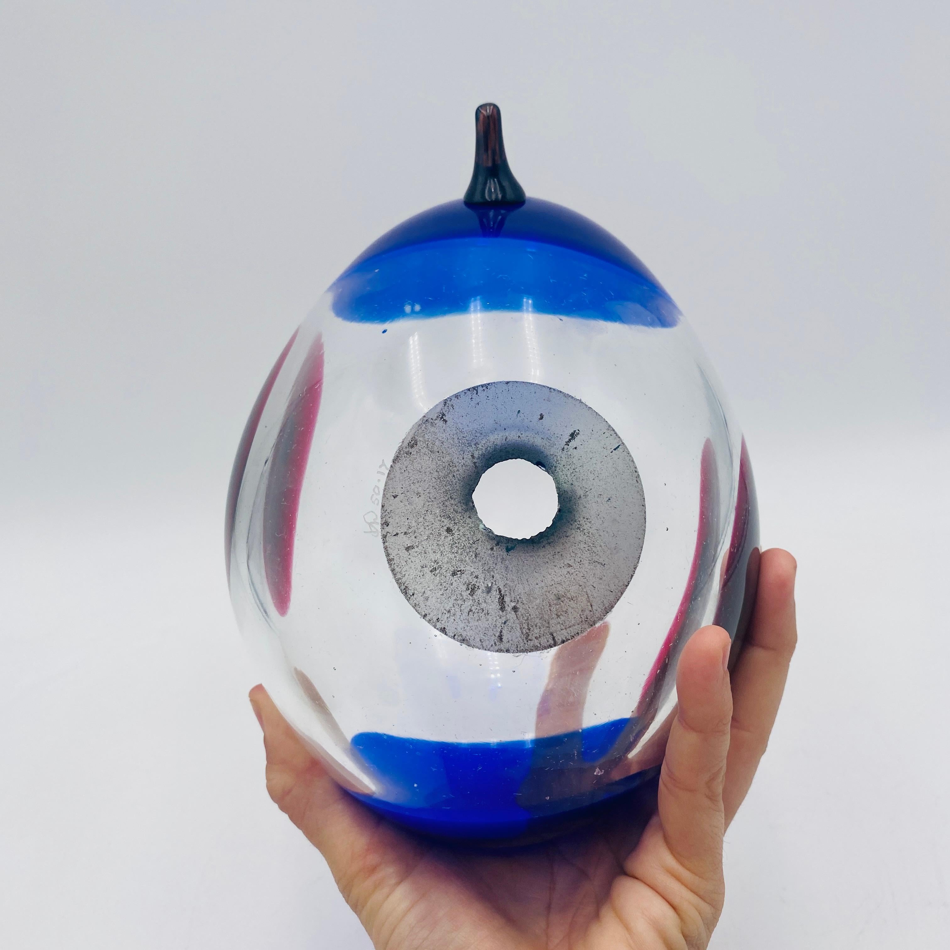 Glass Bird Sculpture Oude Horn in vendita 4