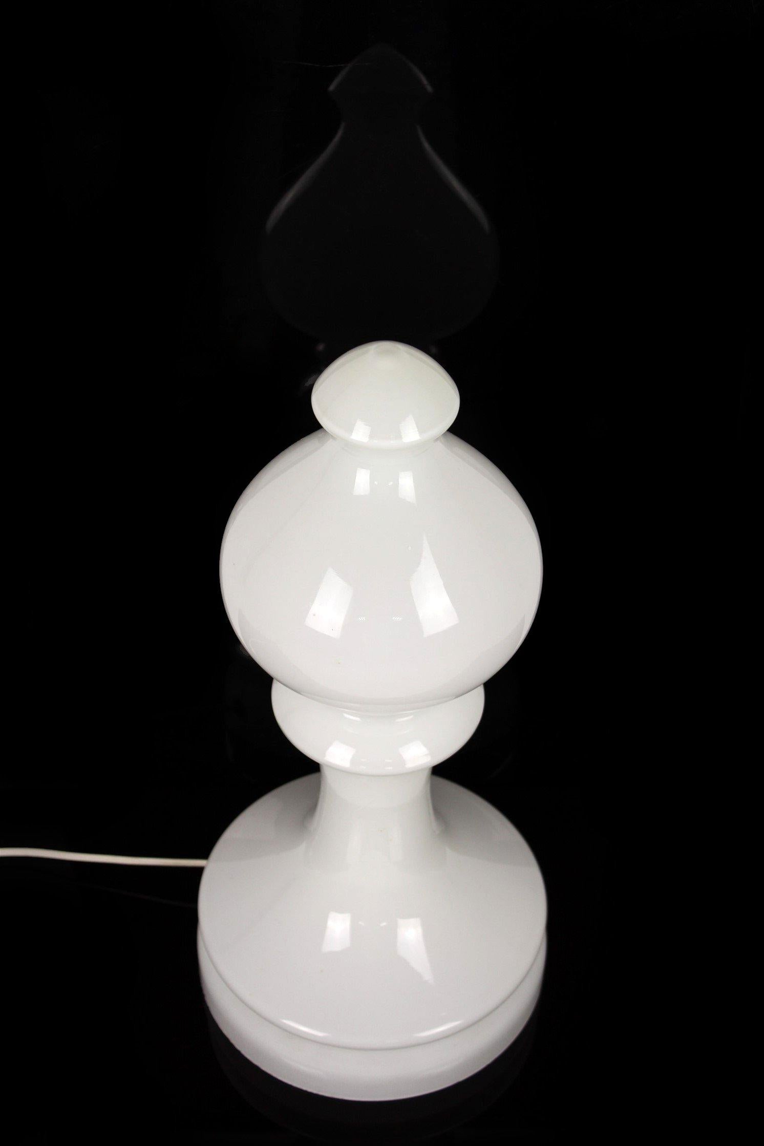 Glass Bishop Chess Table Lamp by Ivan Jakeš for Osvětlovací Sklo, 1970s 6