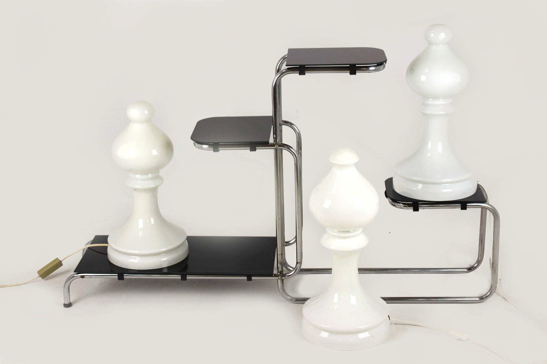 Glass Bishop Chess Table Lamp by Ivan Jakeš for Osvětlovací Sklo, 1970s 10