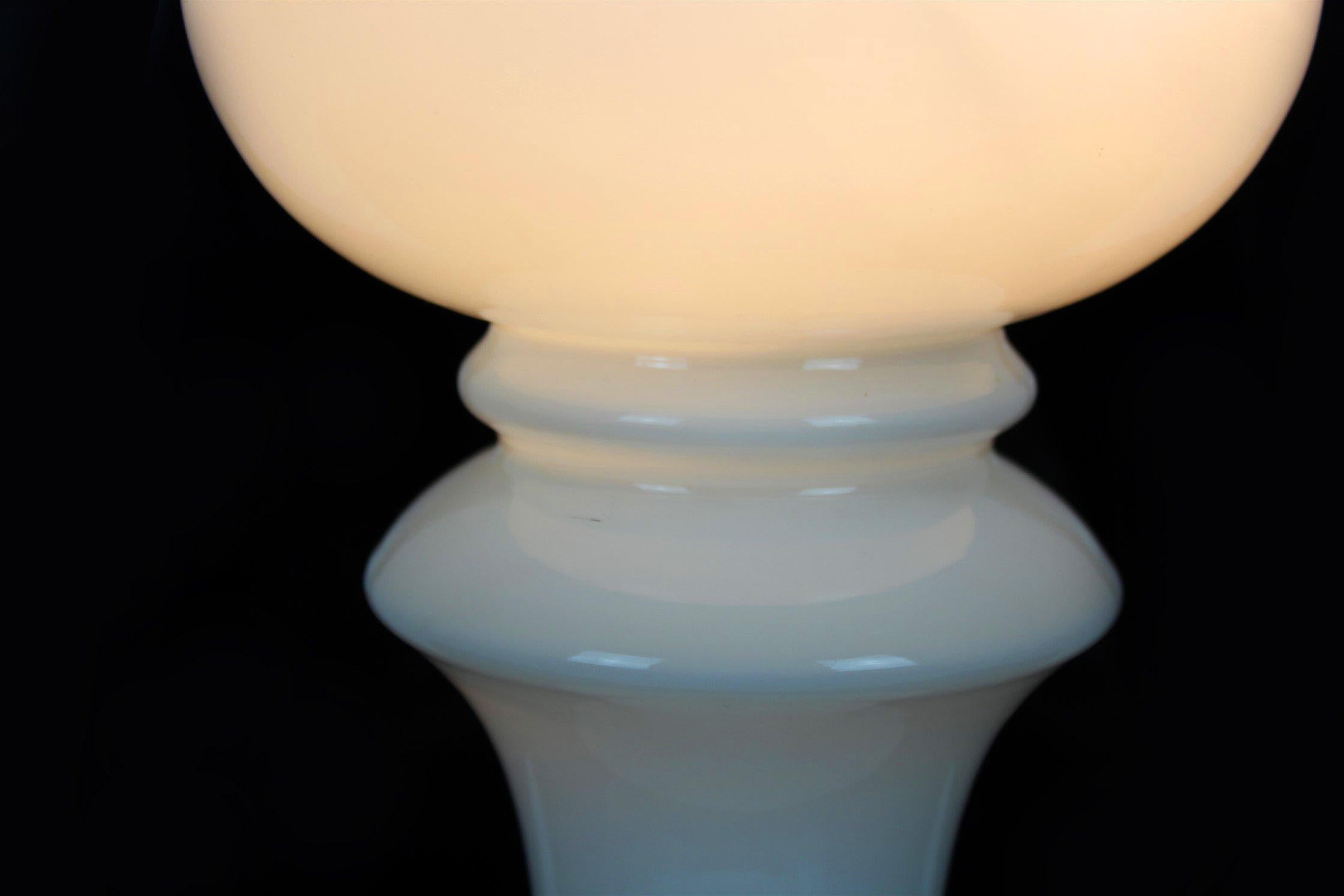 Glass Bishop Chess Table Lamp by Ivan Jakeš for Osvětlovací Sklo, 1970s In Good Condition In Żory, PL