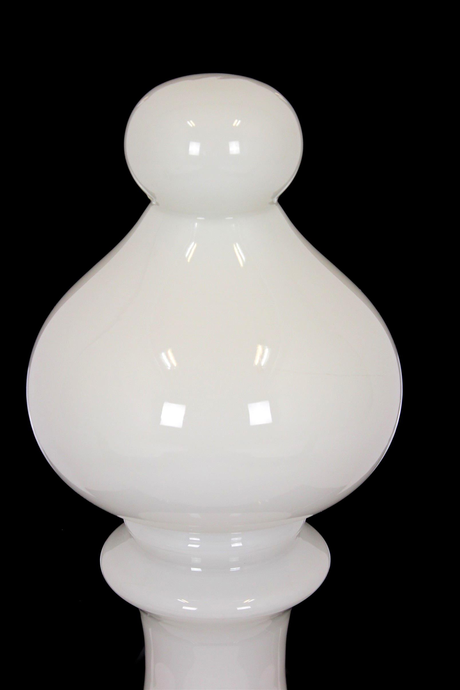 Glass Bishop Chess Table Lamp by Ivan Jakeš for Osvětlovací Sklo Valašské Meziří 1