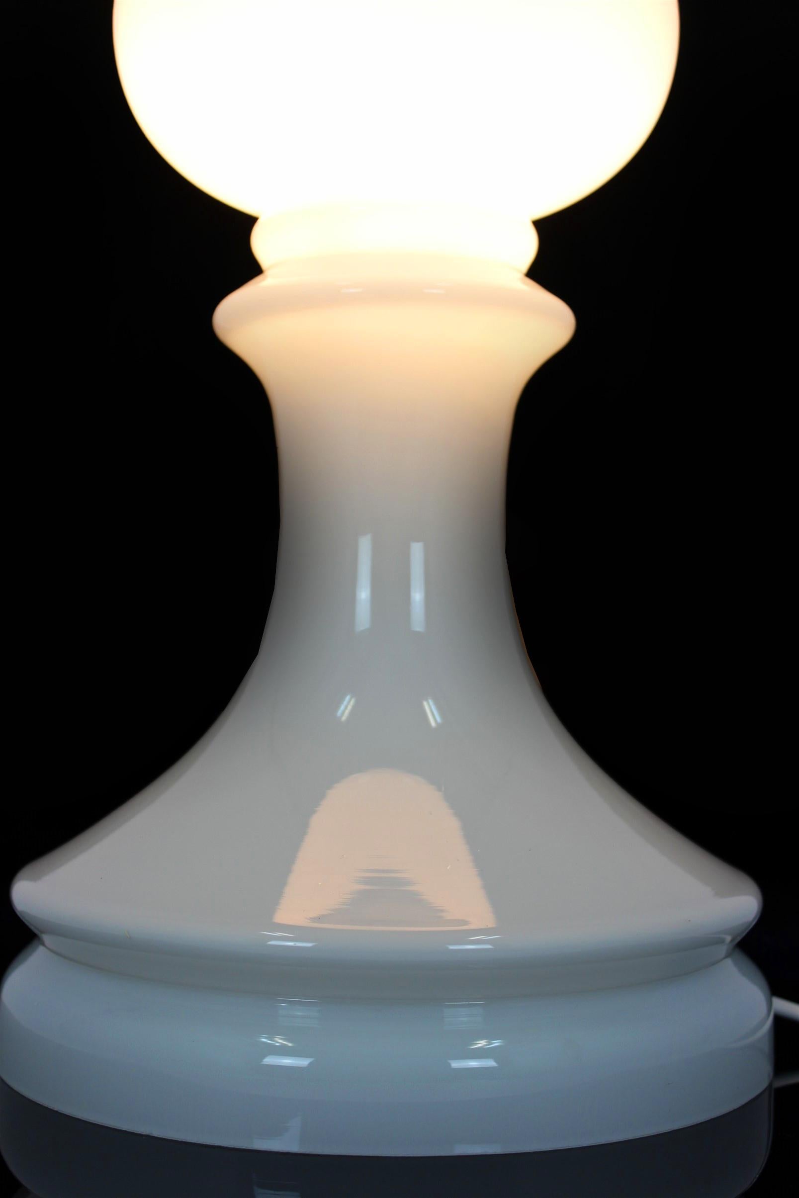 Glass Bishop Chess Table Lamp by Ivan Jakeš for Osvětlovací Sklo Valašské Meziří 3