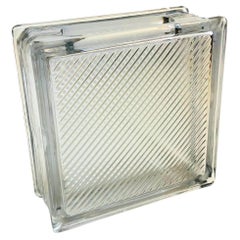 Vintage Glass Block Vase