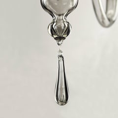 Glass Blown Murano Chandelier with Glass-Drops and Shades Fine Italian Art