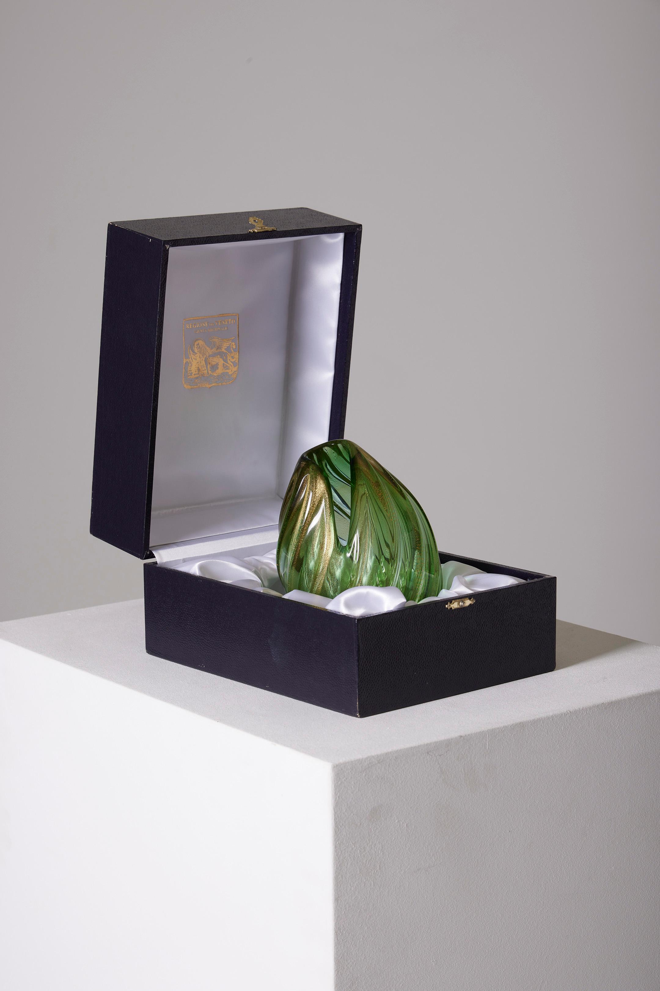 Glass blown vase from Murano signed by Archimede Seguso 6