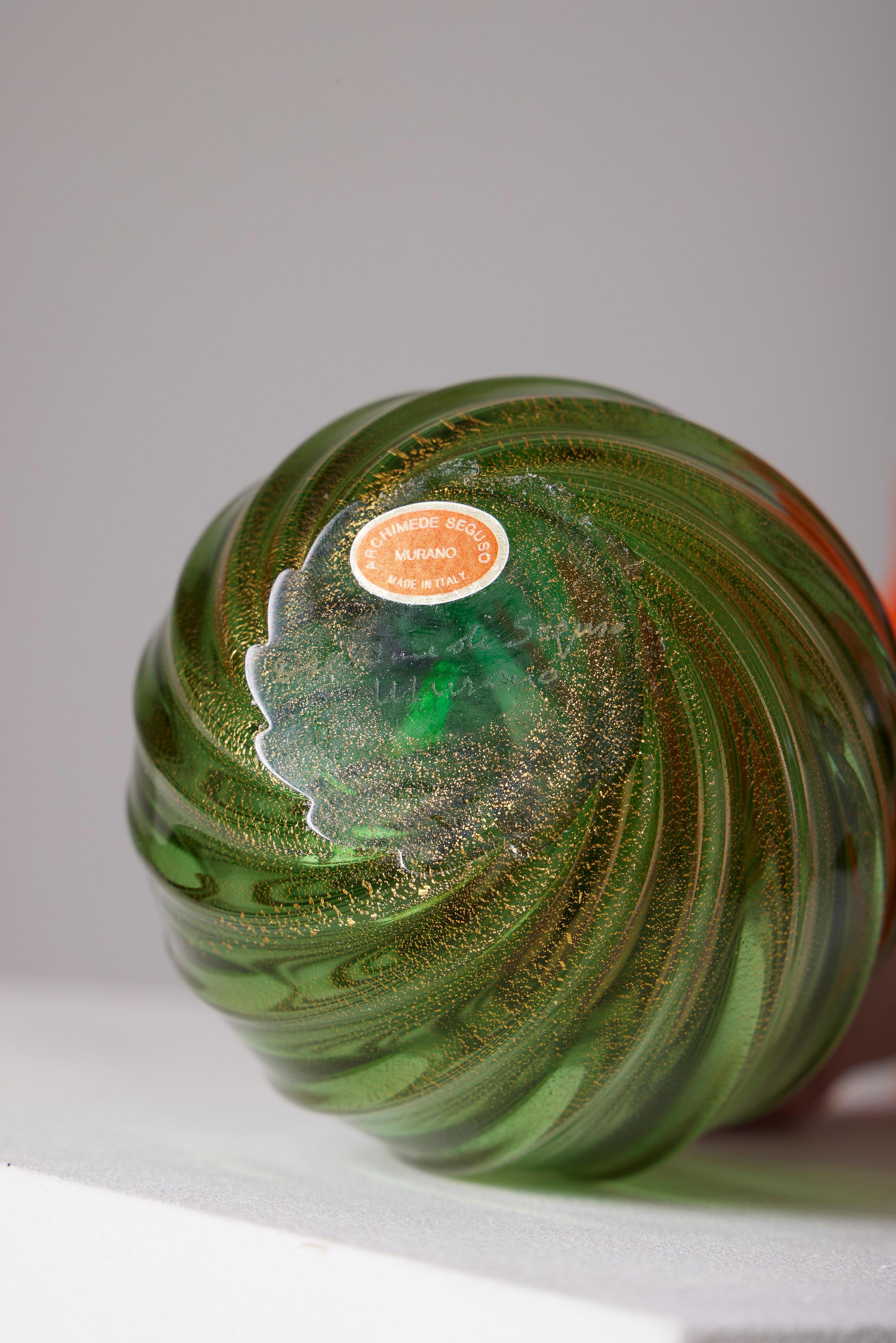 Glass blown vase from Murano signed by Archimede Seguso For Sale 3