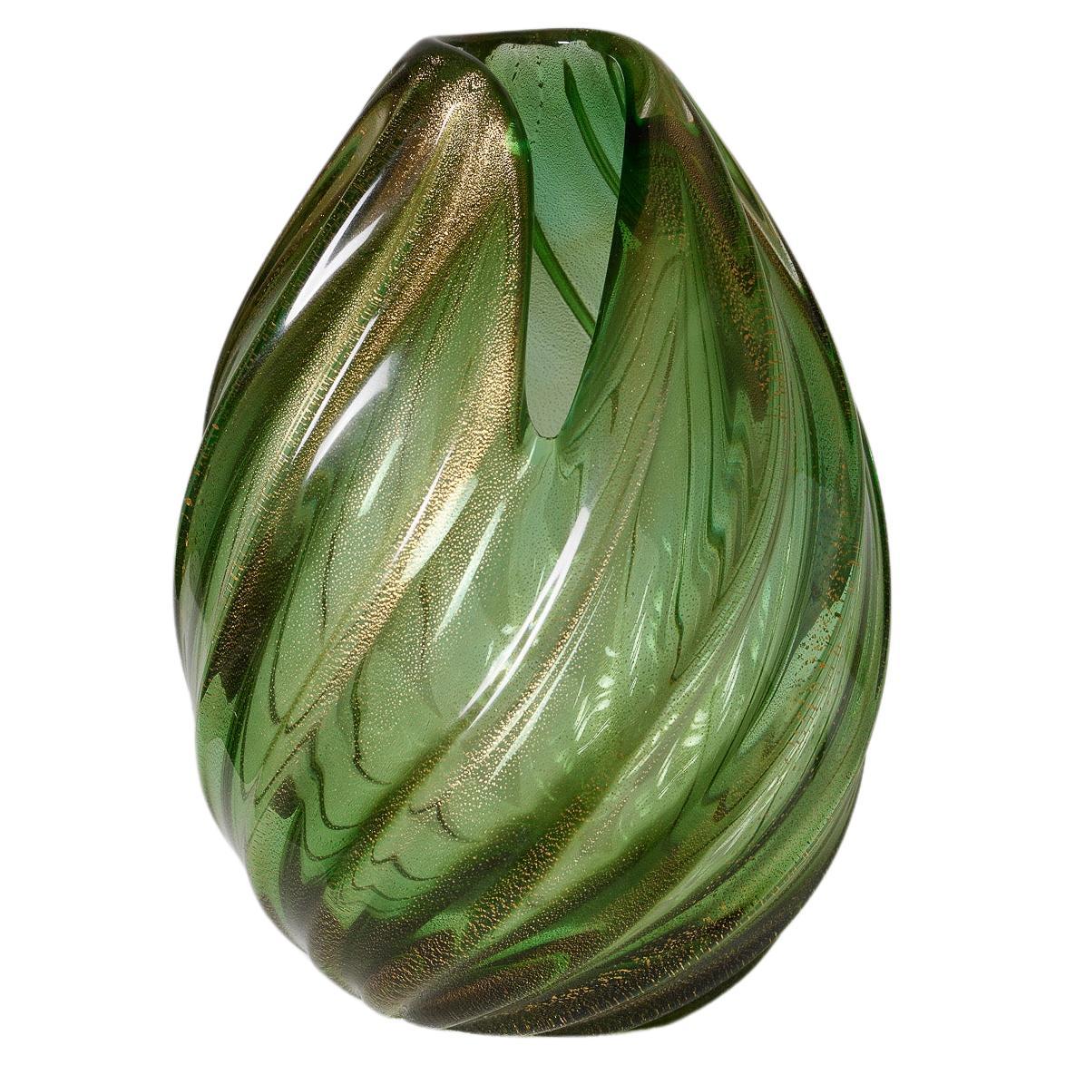 Glass blown vase from Murano signed by Archimede Seguso For Sale