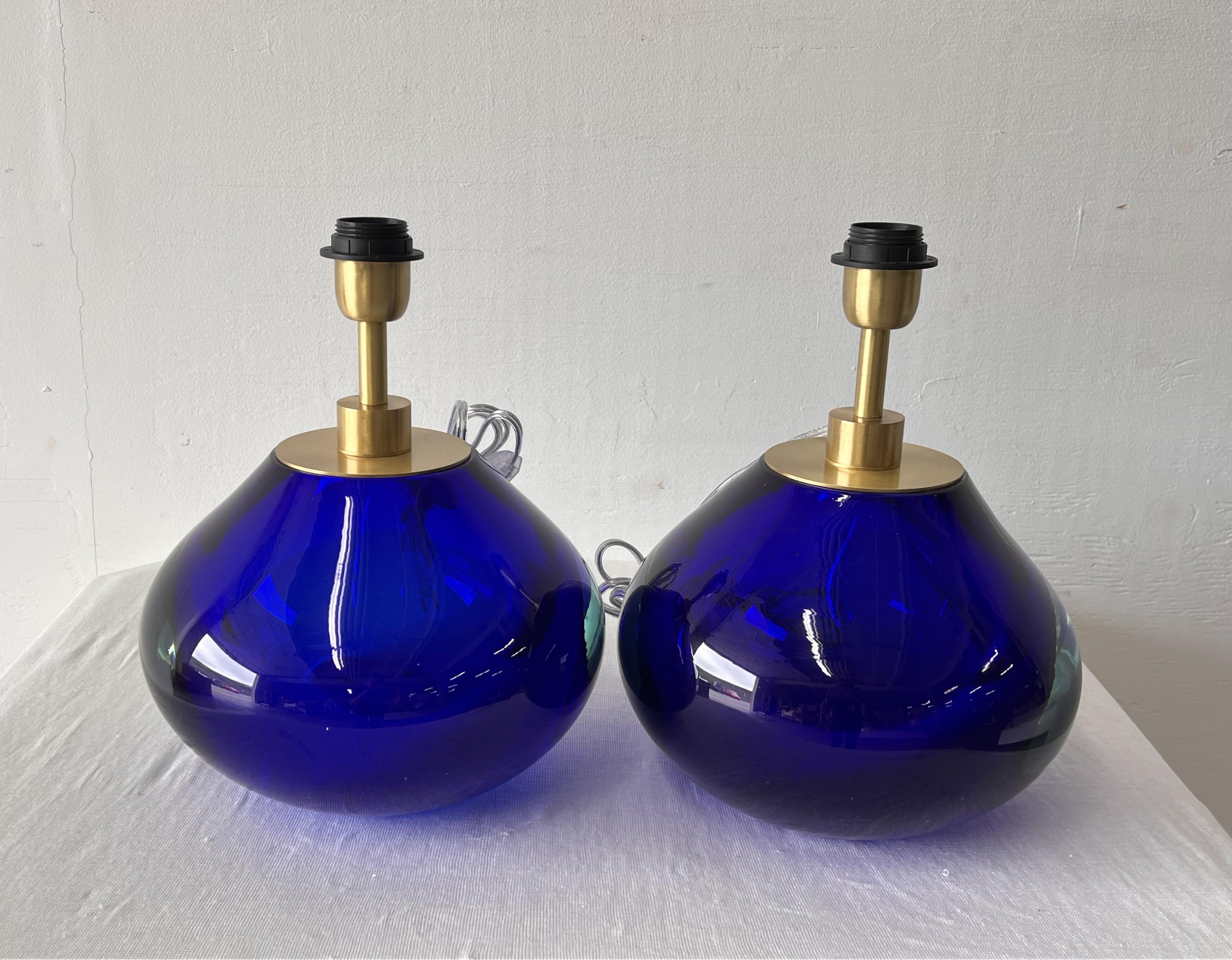 Lámparas de mesa de cristal azul de Alberto Dona Siglo XXI y contemporáneo en venta
