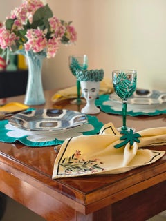 Jarrón de cristal azul, Made in Italy