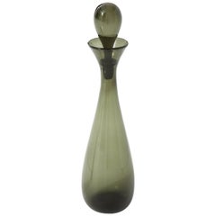 Retro Glass Bottle, Midcentury, circa 1950, Grey, Tall, Italy, Good Condition