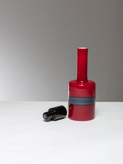 Rare Murano Glass Bottle by Fulvio Bianconi for Vistosi, Italy, 1960s