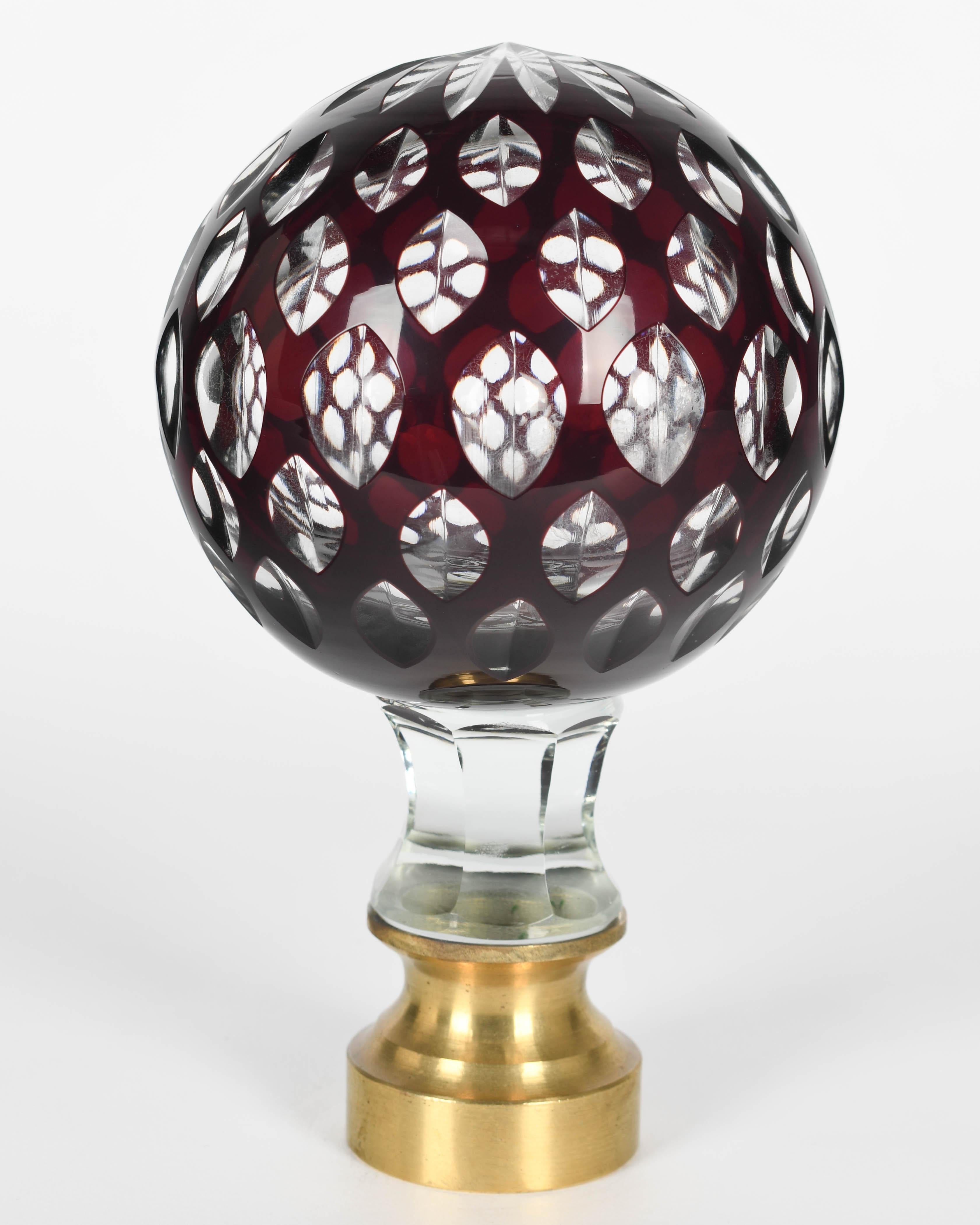 Glass Boules d'Escalier or Newel Post Finial In Good Condition In Winter Park, FL