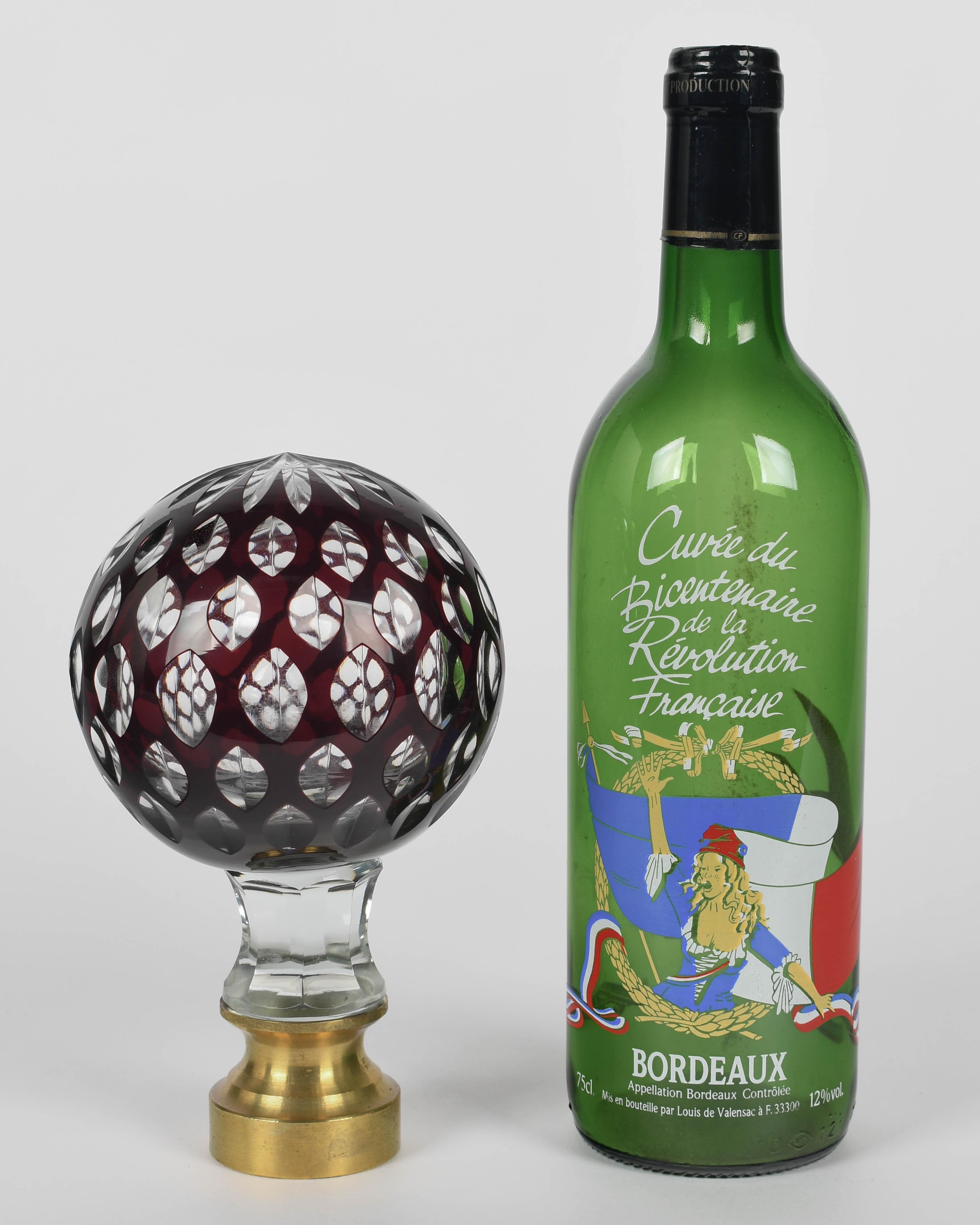 Glass Boules d'Escalier or Newel Post Finial 1