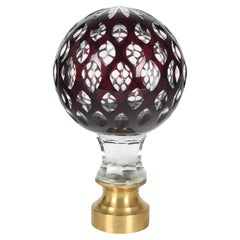 Glass Boules d'Escalier or Newel Post Finial