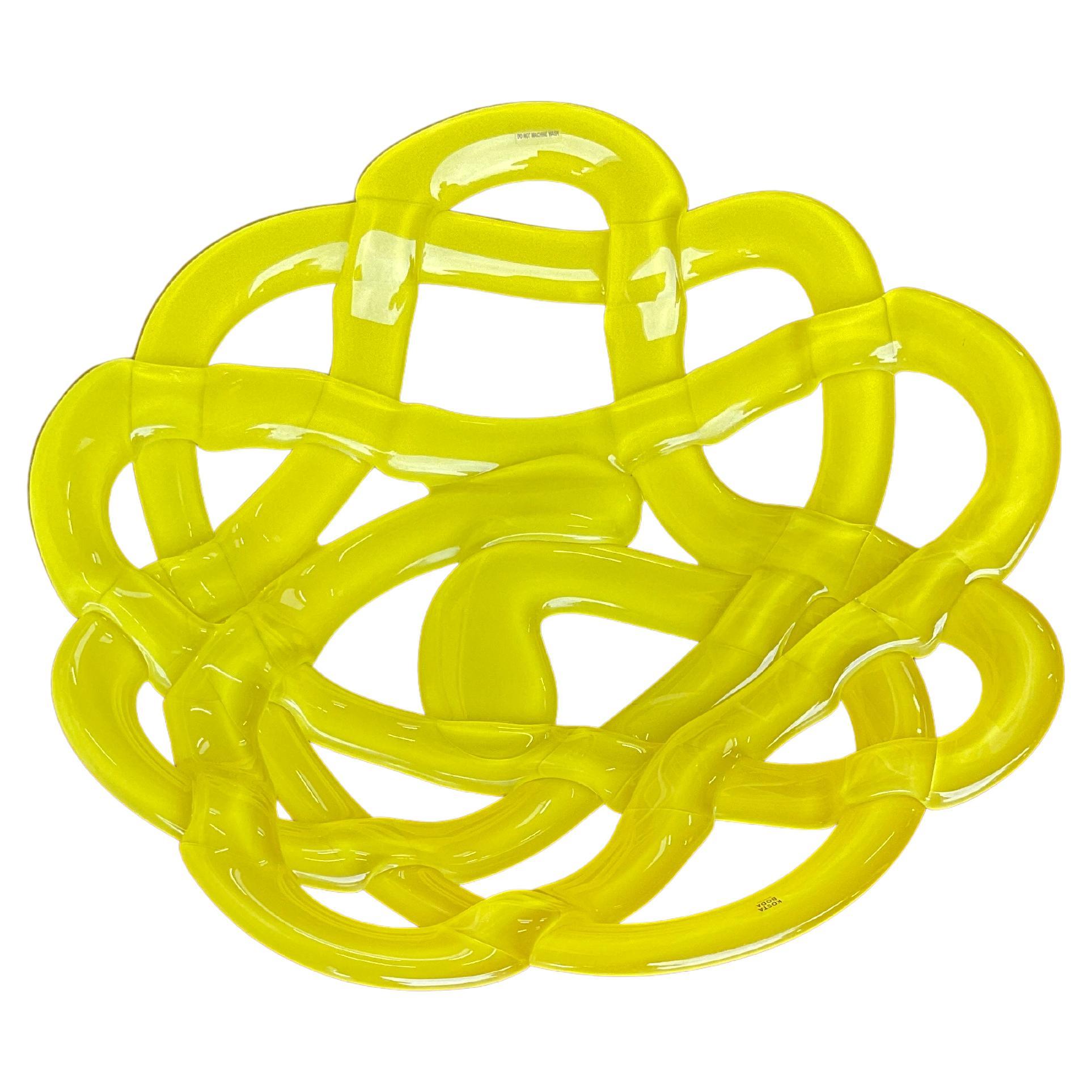 Handcrafted Glass Bowl by Anna Ehrner for Kosta Boda, Yellow, Sweden