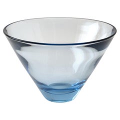 Glass Bowl by Holmegaard, Denmark, C 1960, Light Blue Color, Heavy Round Shape