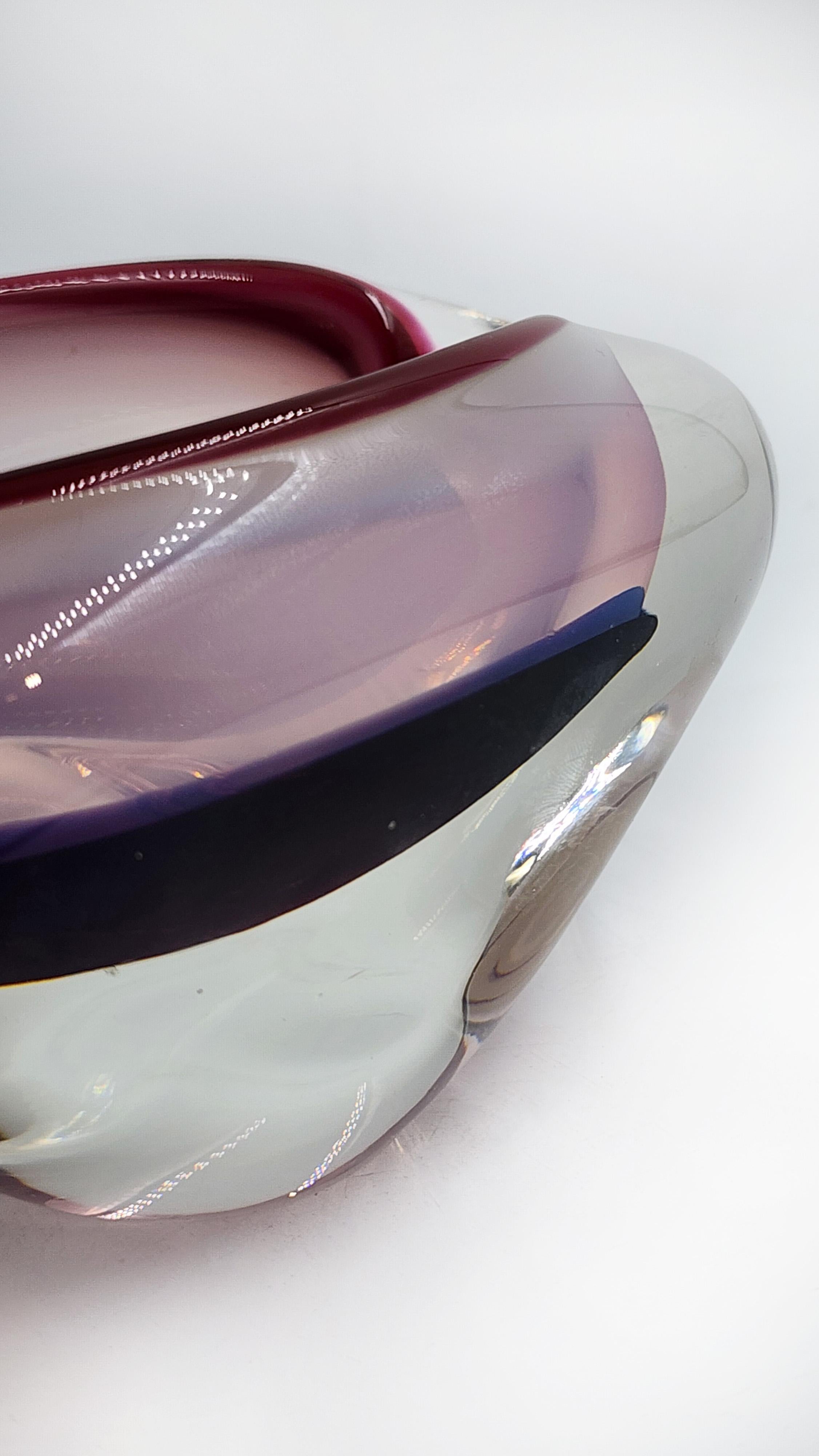 Glass bowl by Josef Hospodka for Sommerso, mid-20th century Italiano en venta