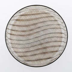 Glass Bowl by Lino Tagliapietra for Effetre, Clear Sepia Black Glass, Italy 1986