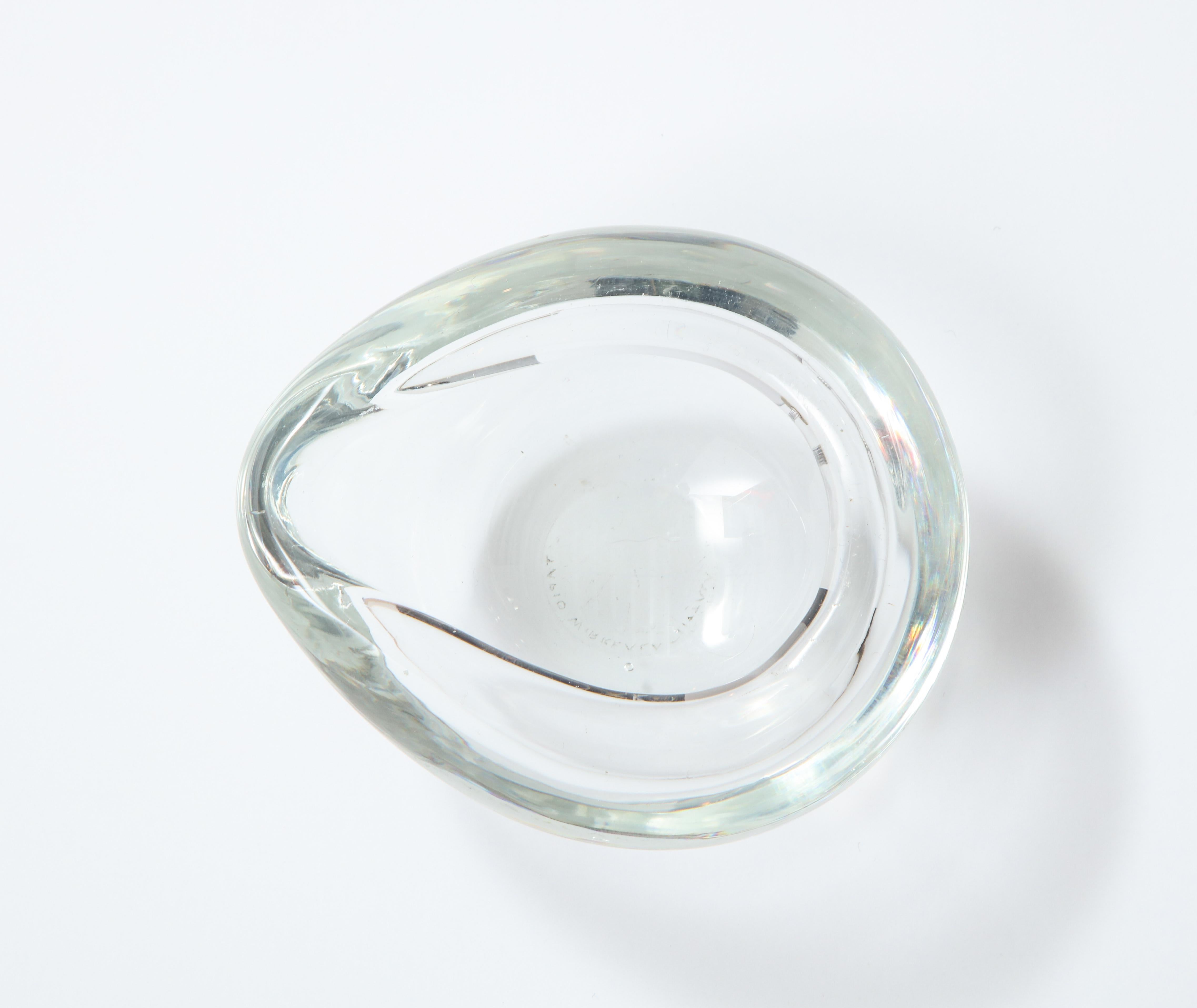 Mid-Century Modern Glass Bowl by Tapio Wirkkala, Scandinavian, Mid-Century, circa 1950