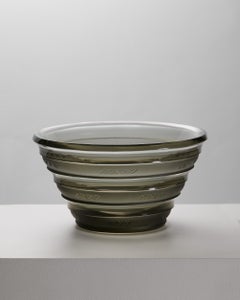 Glass Bowl Designed by Simon Gate for Orrefors, Signed, Sweden, 1930