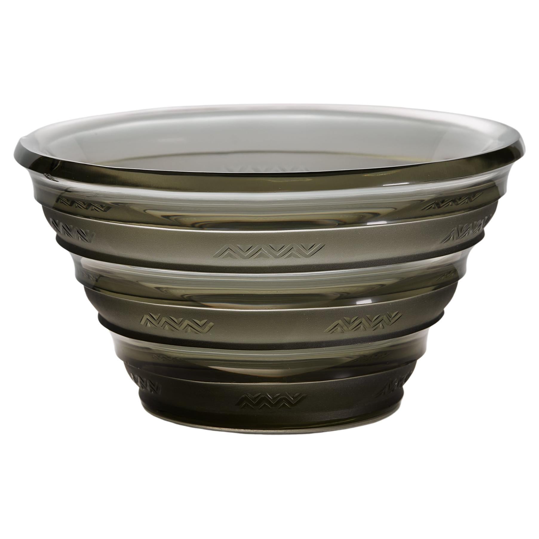 Glass Bowl Designed by Simon Gate for Orrefors, Signed, Sweden, 1930 For Sale
