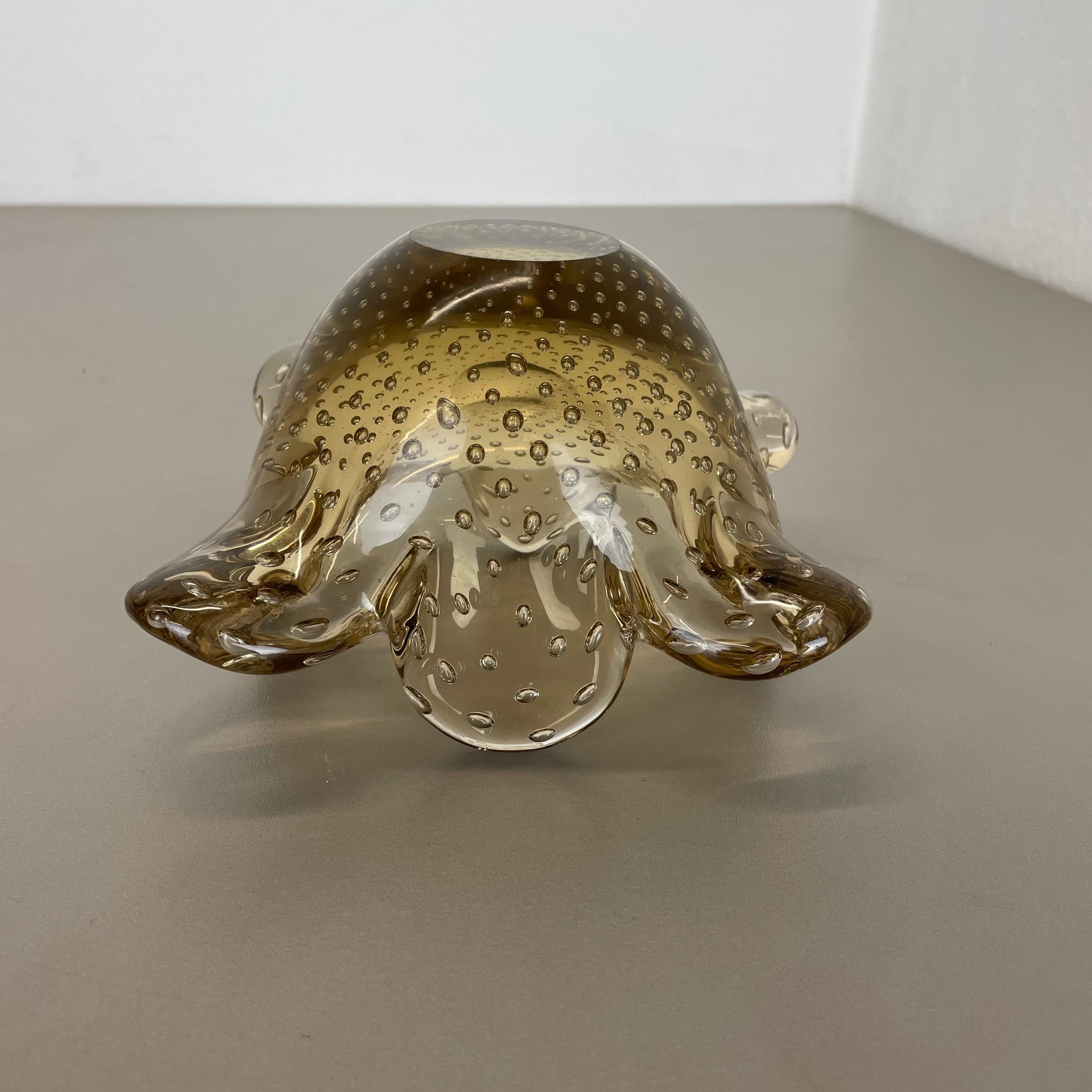 Glass Bowl Element Shell Ashtray Murano Bubble by Barovier and Toso, Italy 1970s For Sale 7