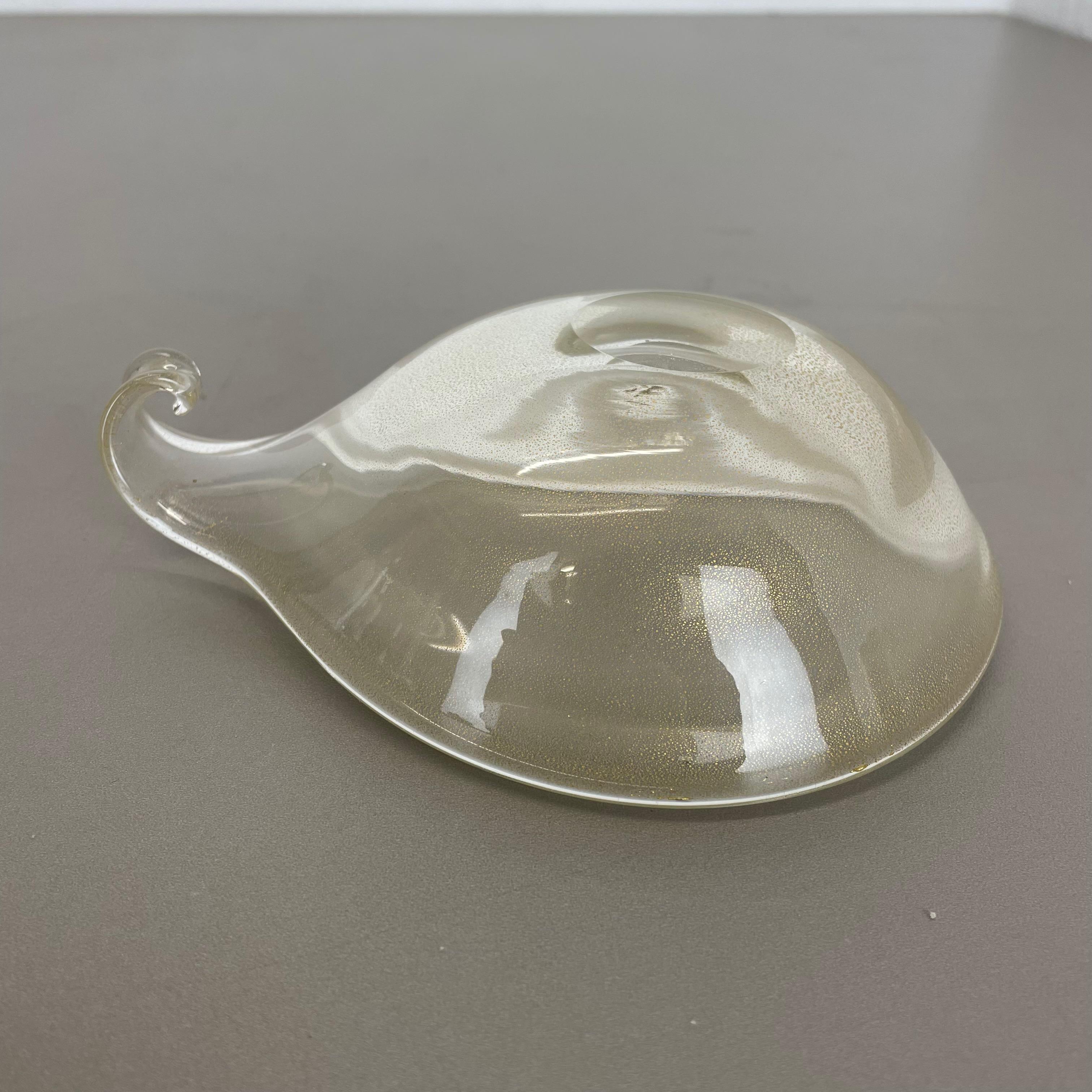 Glass Bowl Element Shell Ashtray Murano Bubble by Barovier and Toso, Italy 1970s For Sale 11