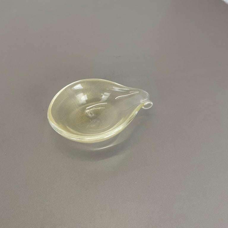 20th Century Glass Bowl Element Shell Ashtray Murano Bubble by Barovier and Toso, Italy 1970s For Sale