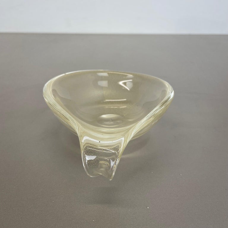 Murano Glass Glass Bowl Element Shell Ashtray Murano Bubble by Barovier and Toso, Italy 1970s For Sale