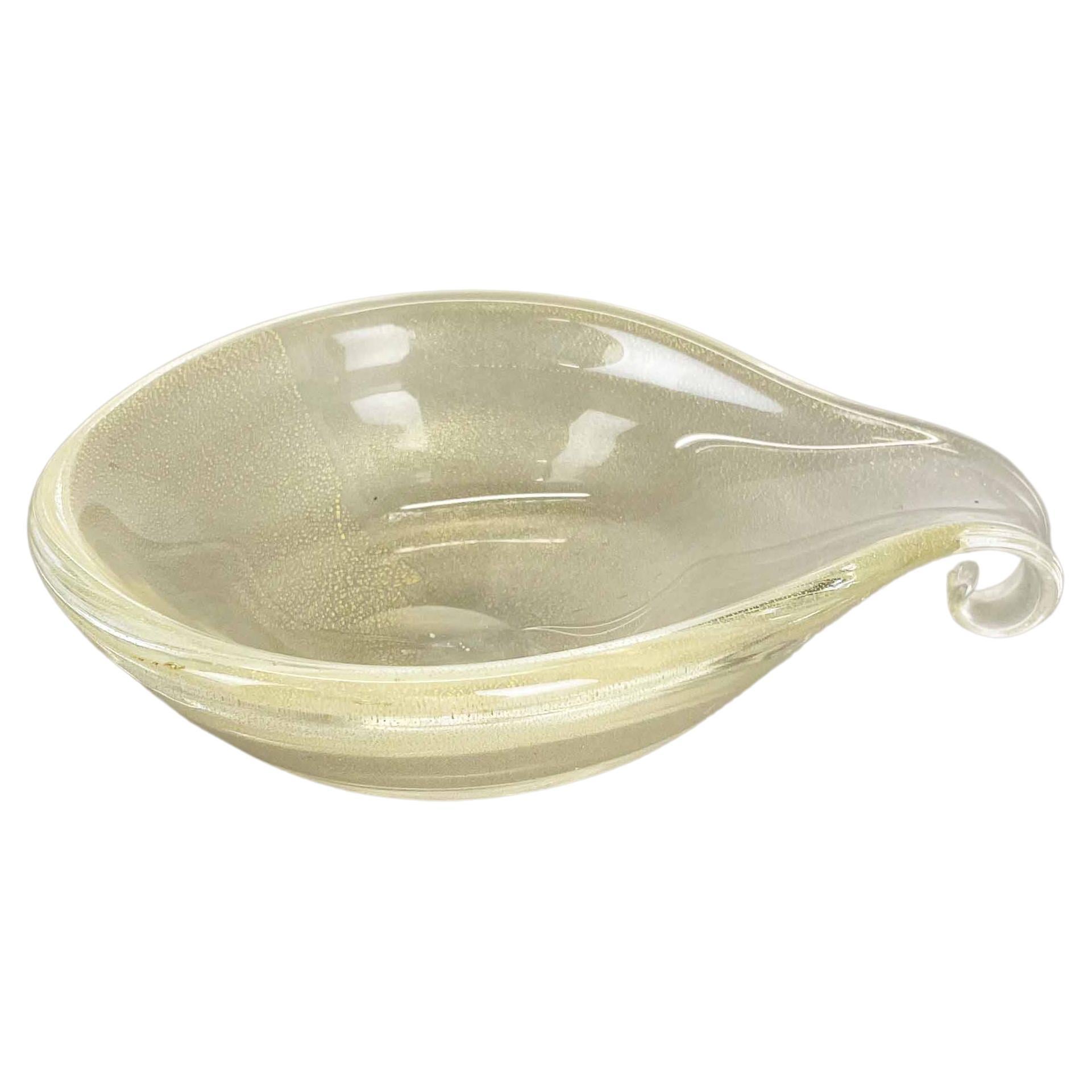 Glass Bowl Element Shell Ashtray Murano Bubble by Barovier and Toso, Italy 1970s