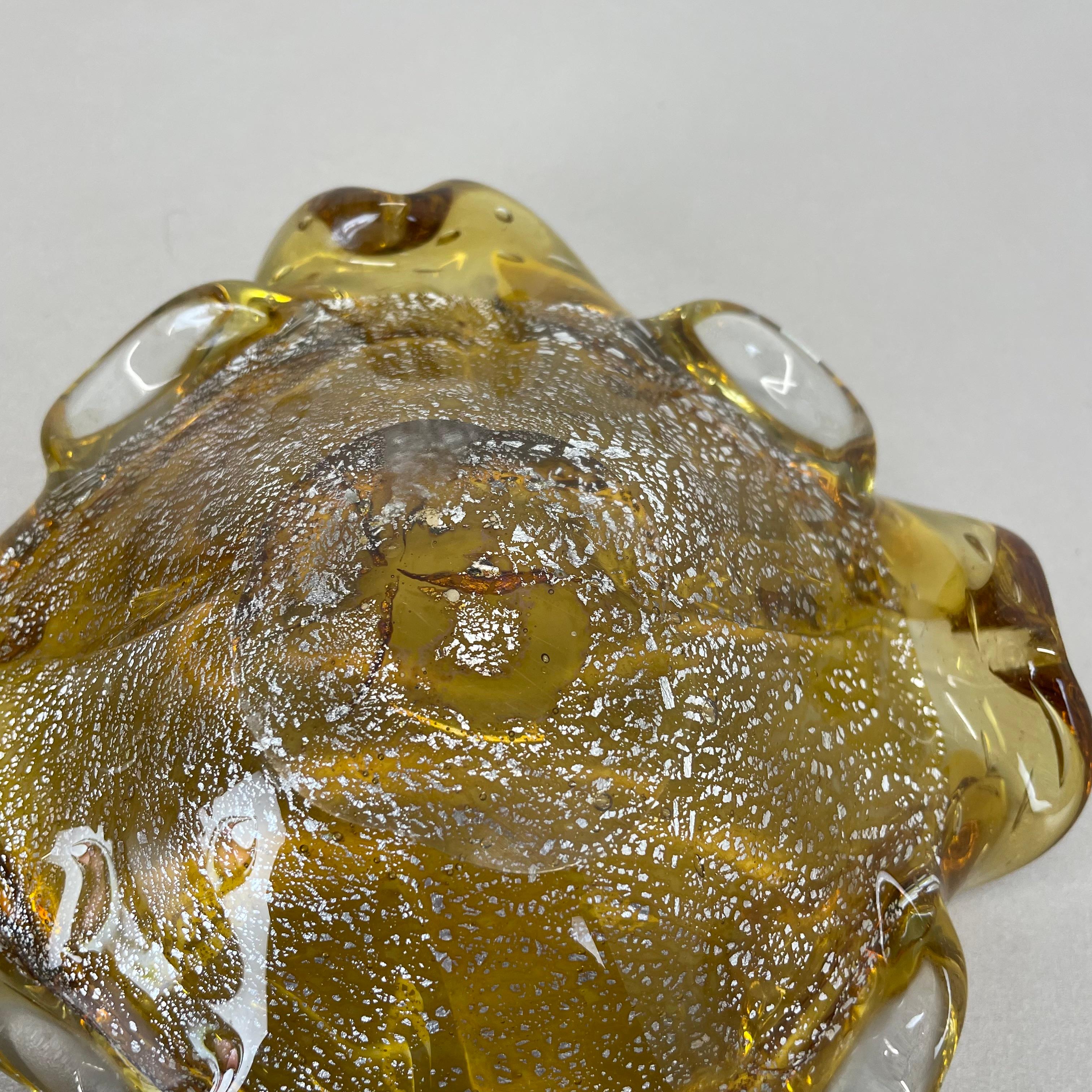 Glass Bowl Element Shell Ashtray Murano Gold Dust Barovier and Toso, Italy 1970s For Sale 11