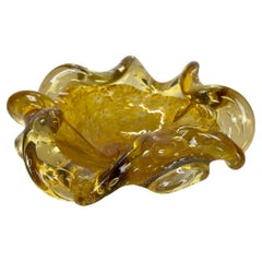Cuenco de cristal Elemento Concha Cenicero Murano Polvo de Oro Barovier y Toso, Italia Años 70