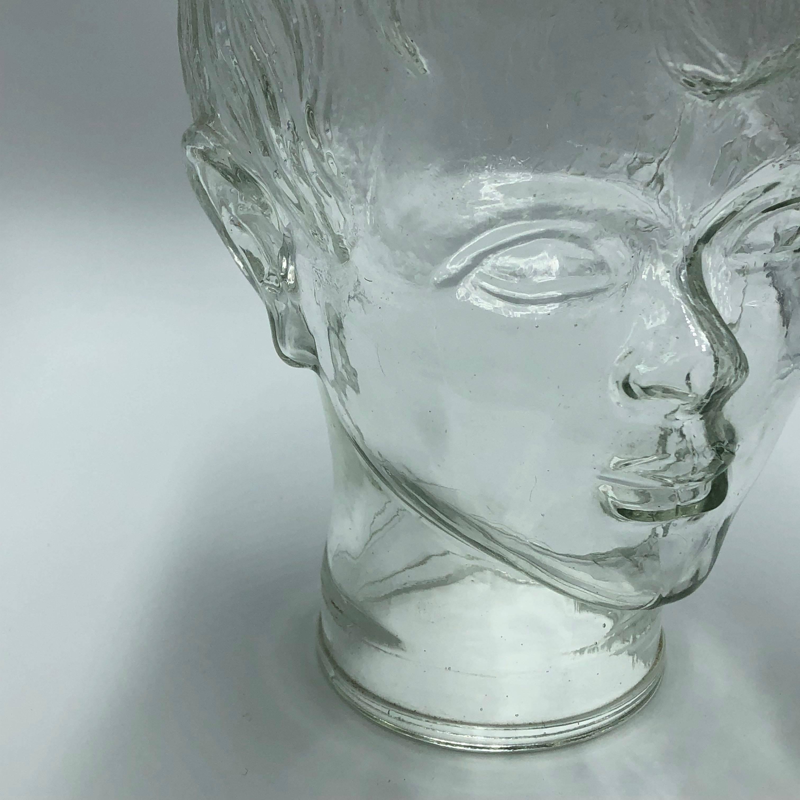clear glass mannequin head