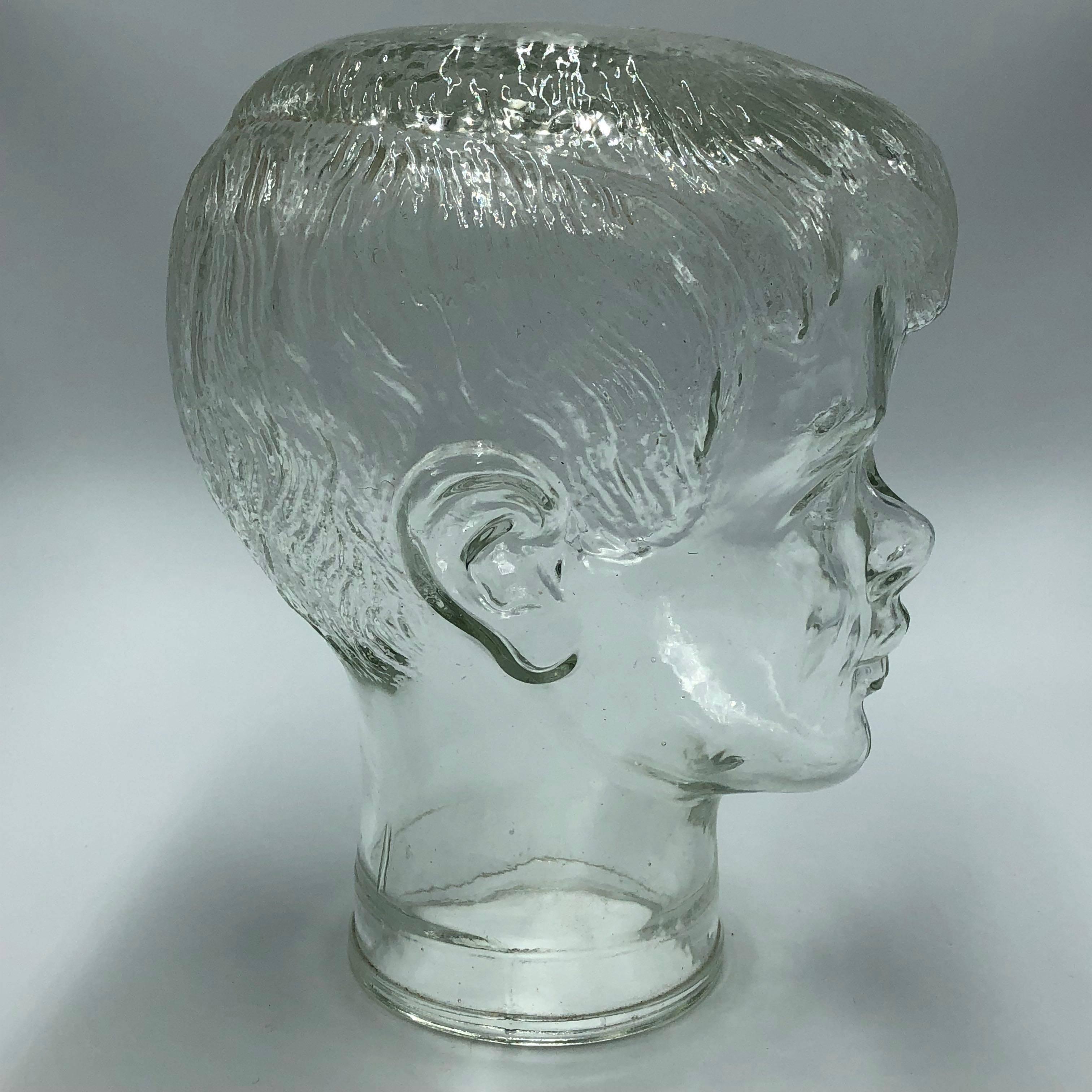 clear glass mannequin head