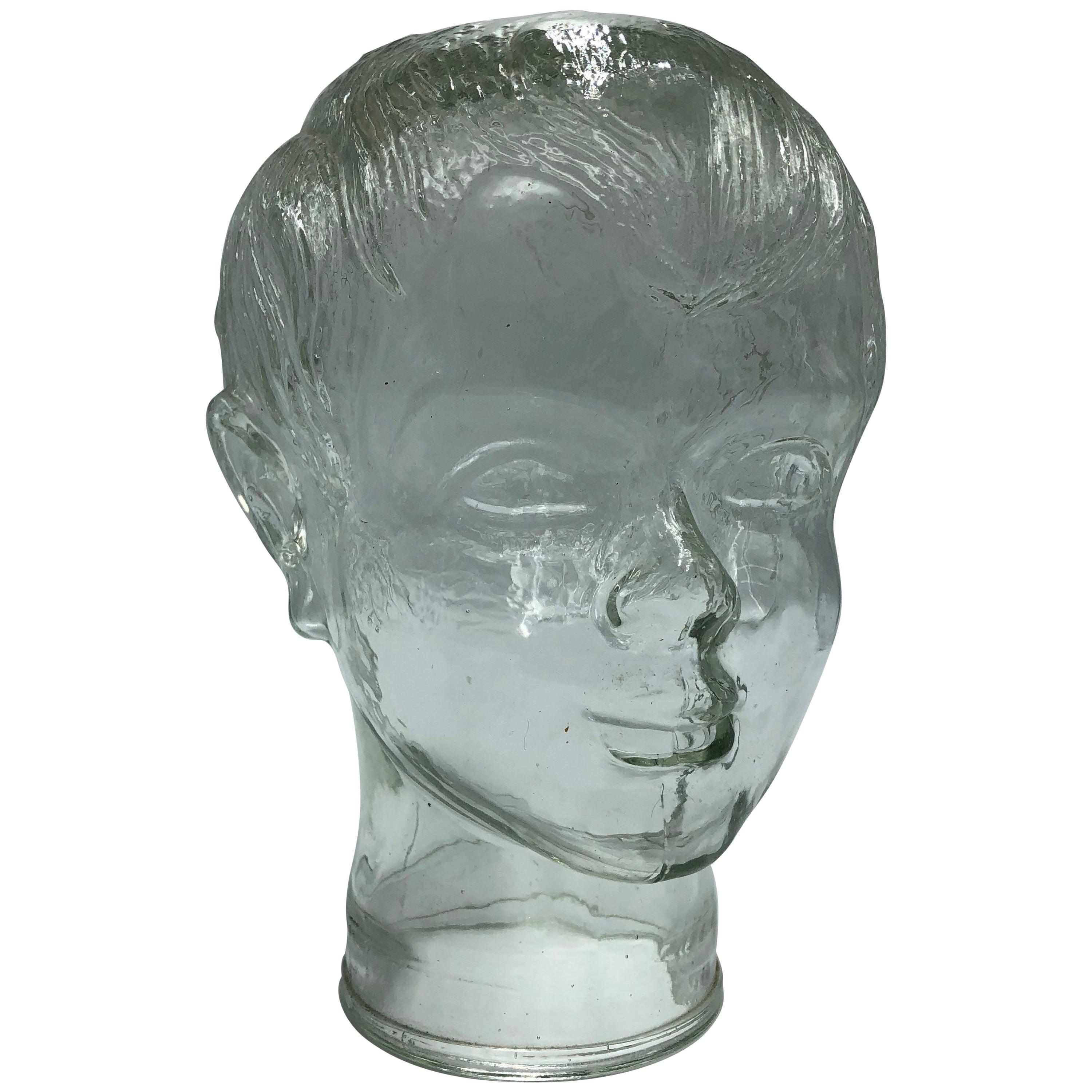 Glass Boy's Head 1980 Mannequin, Store Display