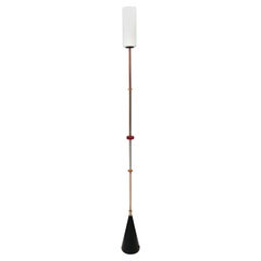 Glass, Brass, Aluminum, Copper and Iron Floor Lamp by Carmelo La Gaipa, 2021