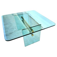 Glass & Brass Coffee Cocktail Table by Pace Collection